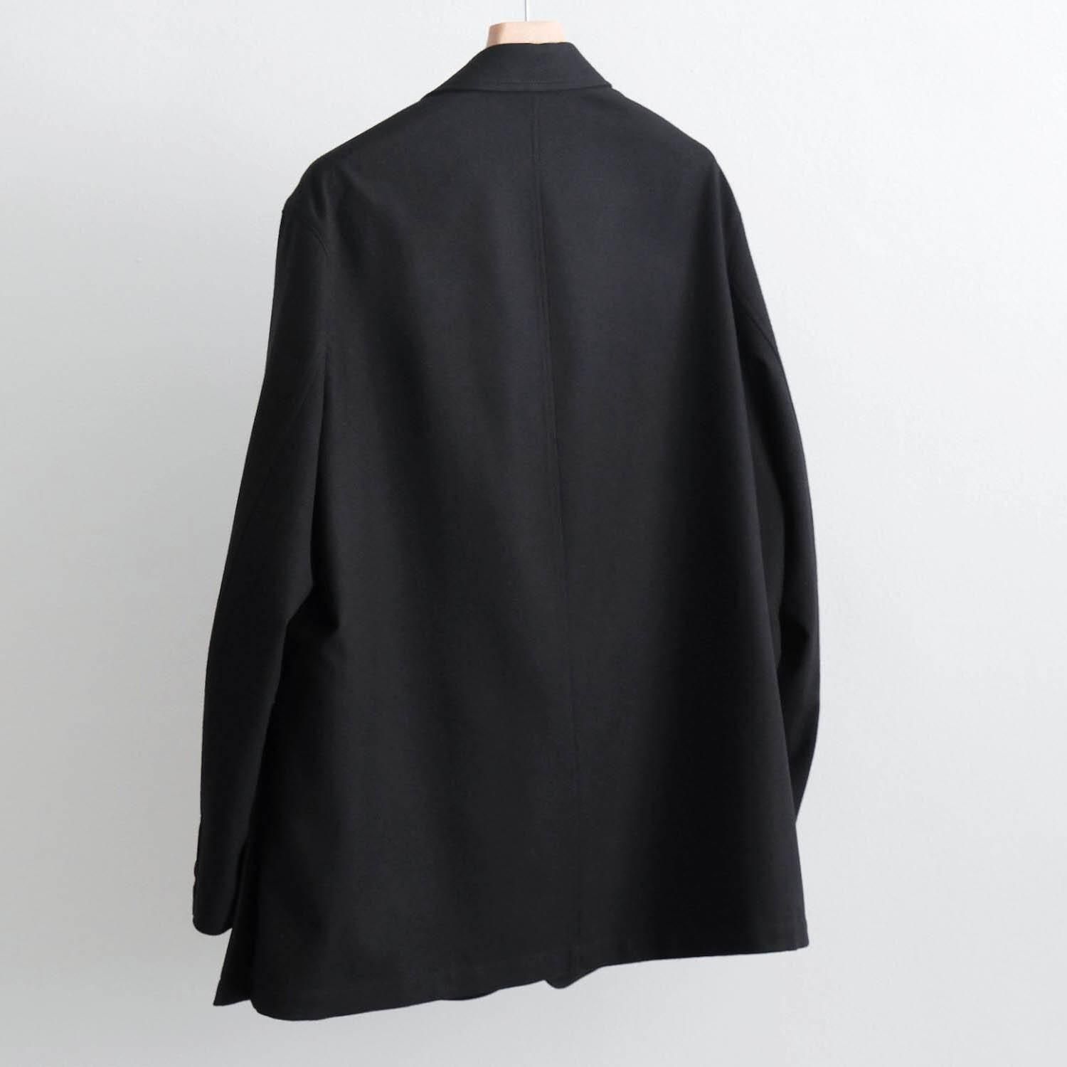 ジャケット・アウター Cornier CASHMERE FLANNEL SETUP 2/54 COLLEGE FLANNEL THE PEAKED LAPEL EASY JACKET [BLACK