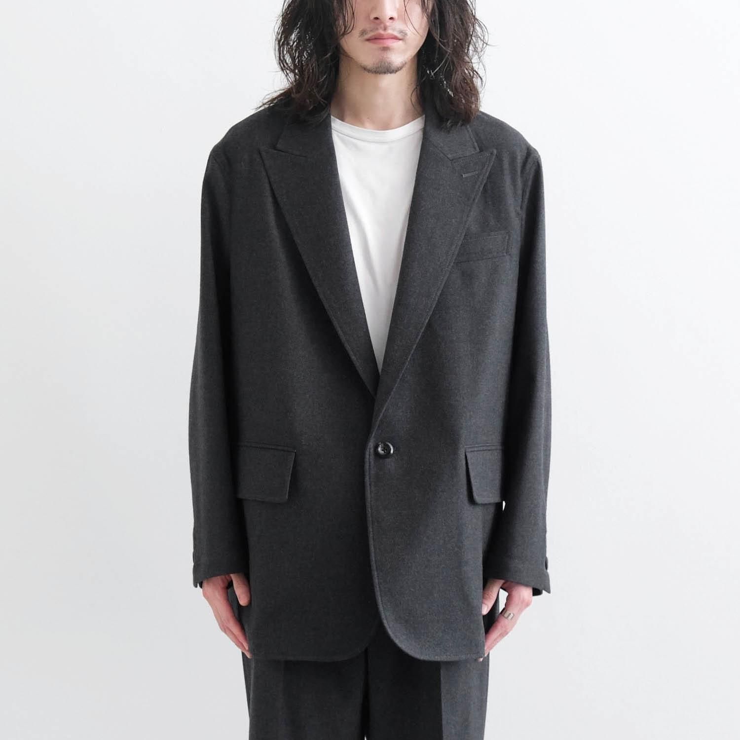 2/54 COLLEGE FLANNEL THE PEAKED LAPEL EASY JACKET [CHARCOAL GRAY