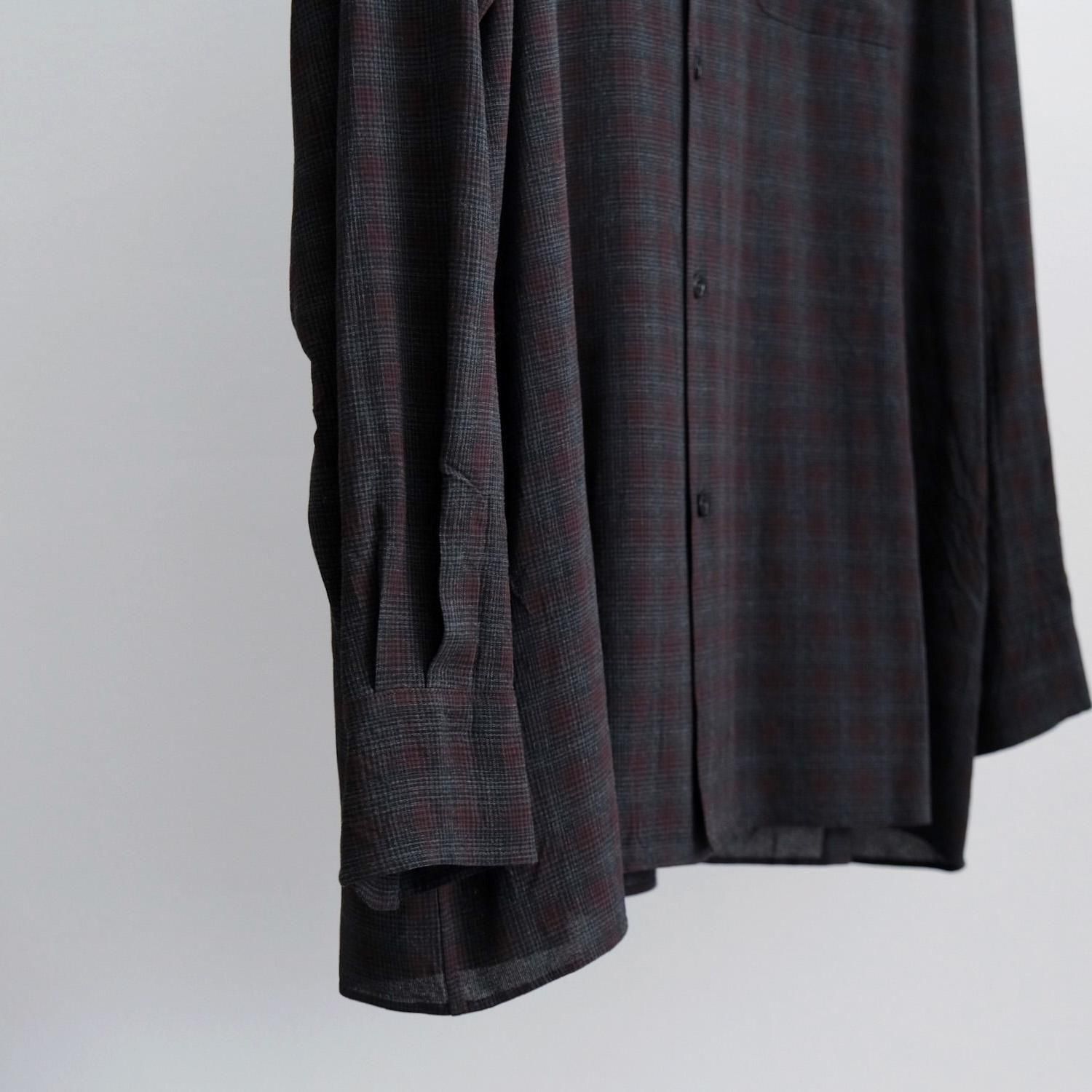 OPEN COLLAR SHIRTS RAYON [BROWN] - WUNDER 大阪 セレクト