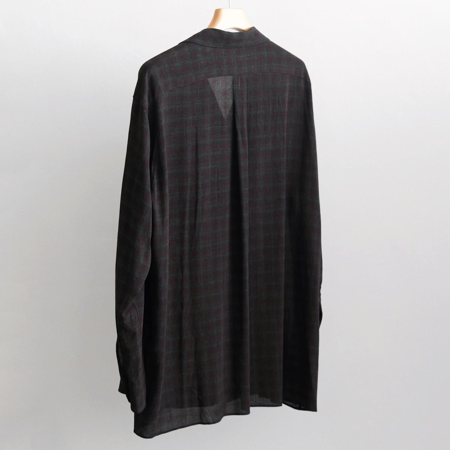 OP COLLLAR SHIRTS RAYON強撚 BRCHECK レーヨン 3 MAATEE&SONS 24AW 強撚RAYON OPEN COLLAR SHIRTS