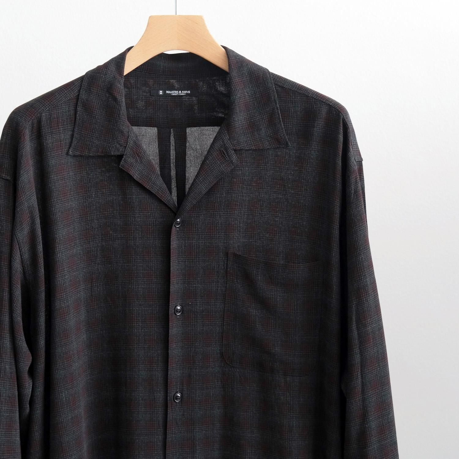 OPEN COLLAR SHIRTS RAYON [BROWN] - WUNDER 大阪 セレクト
