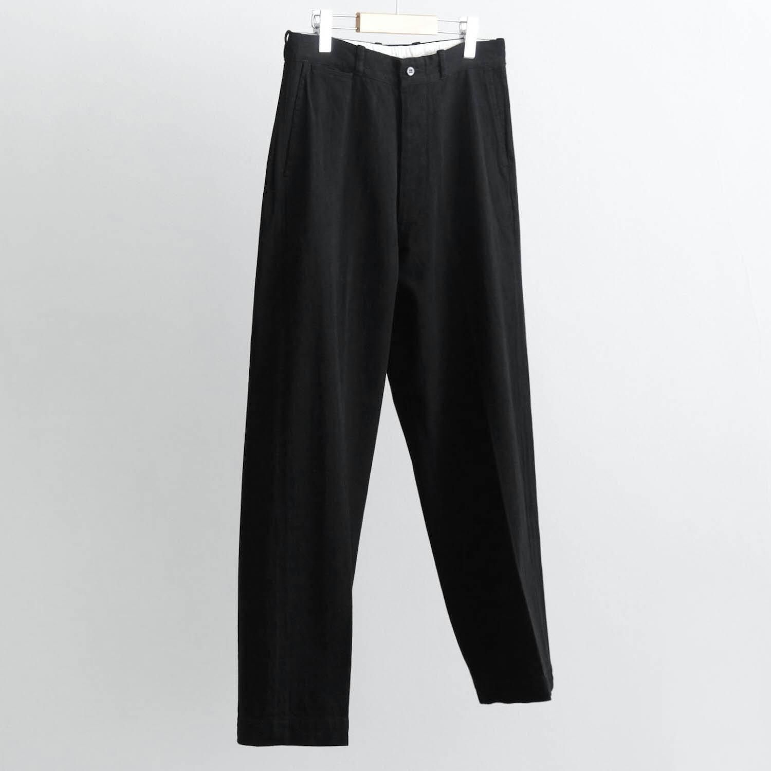 BLACK TWILL TROUSERS [BLACK]