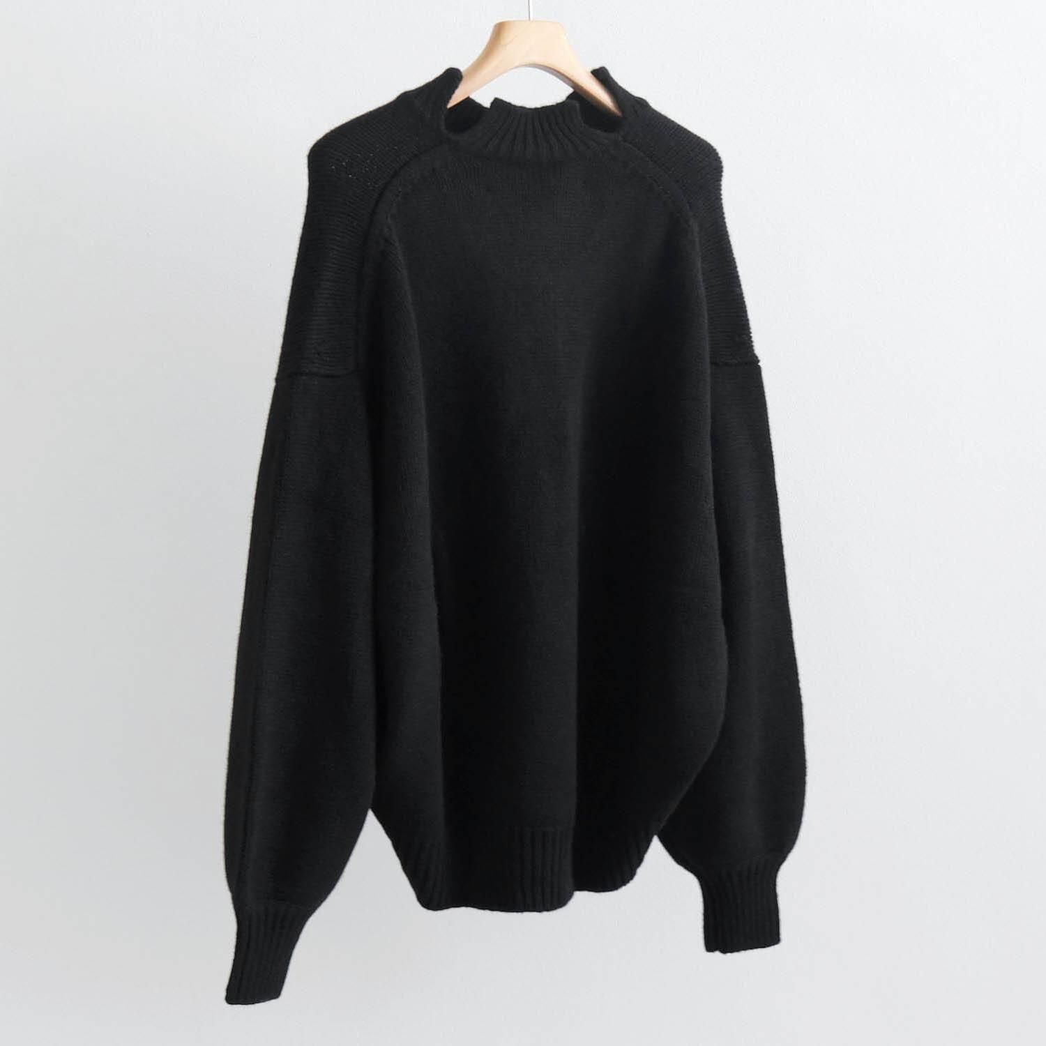 ジウ 慈雨 毛糸 刺繍 Aライン 変形 ウール ニット プルオーバー 40 黒 洗えて毛玉ができにくい】女子スクールニット｜オリーブデ