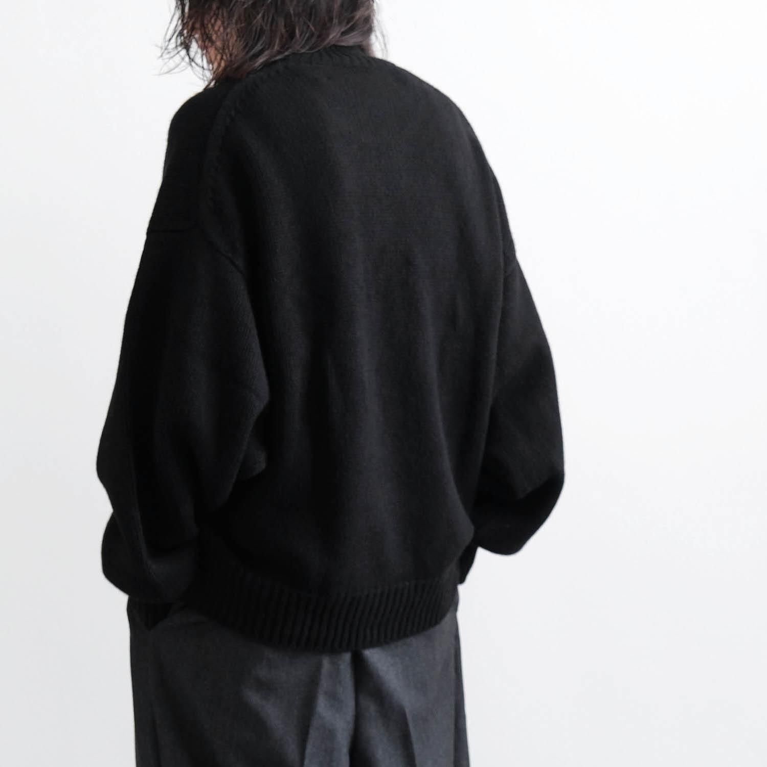LOW COUNT WOOL YAK KNIT DRAPING EXTRA OVER C/N PULLOVER [DEEP