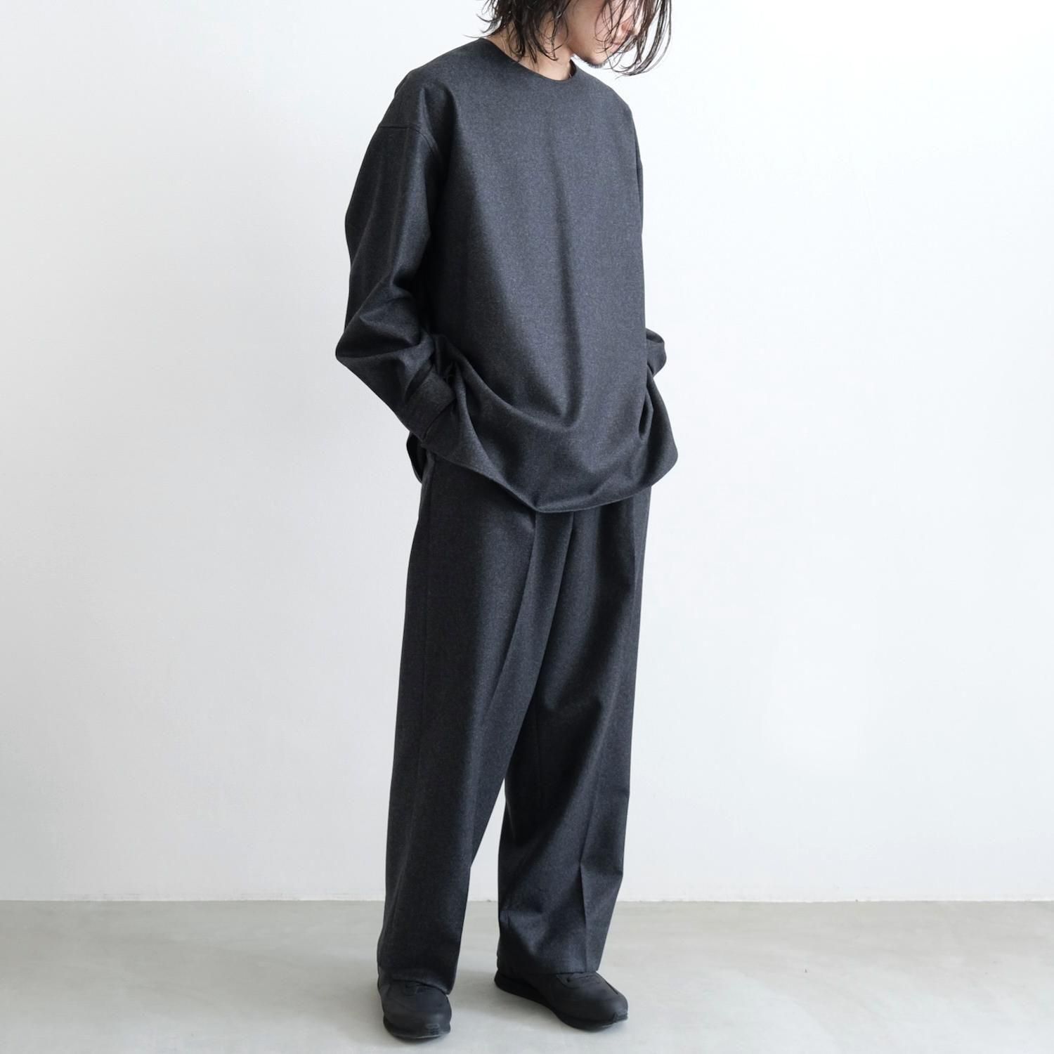 2/54 COLLEGE FLANNEL THE EASY SLACKS WIDE [CHARCOAL GRAY