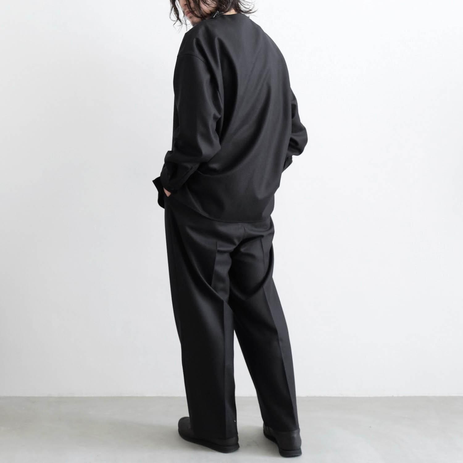 2/54 COLLEGE FLANNEL THE EASY SLACKS WIDE [BLACK] - WUNDER 大阪