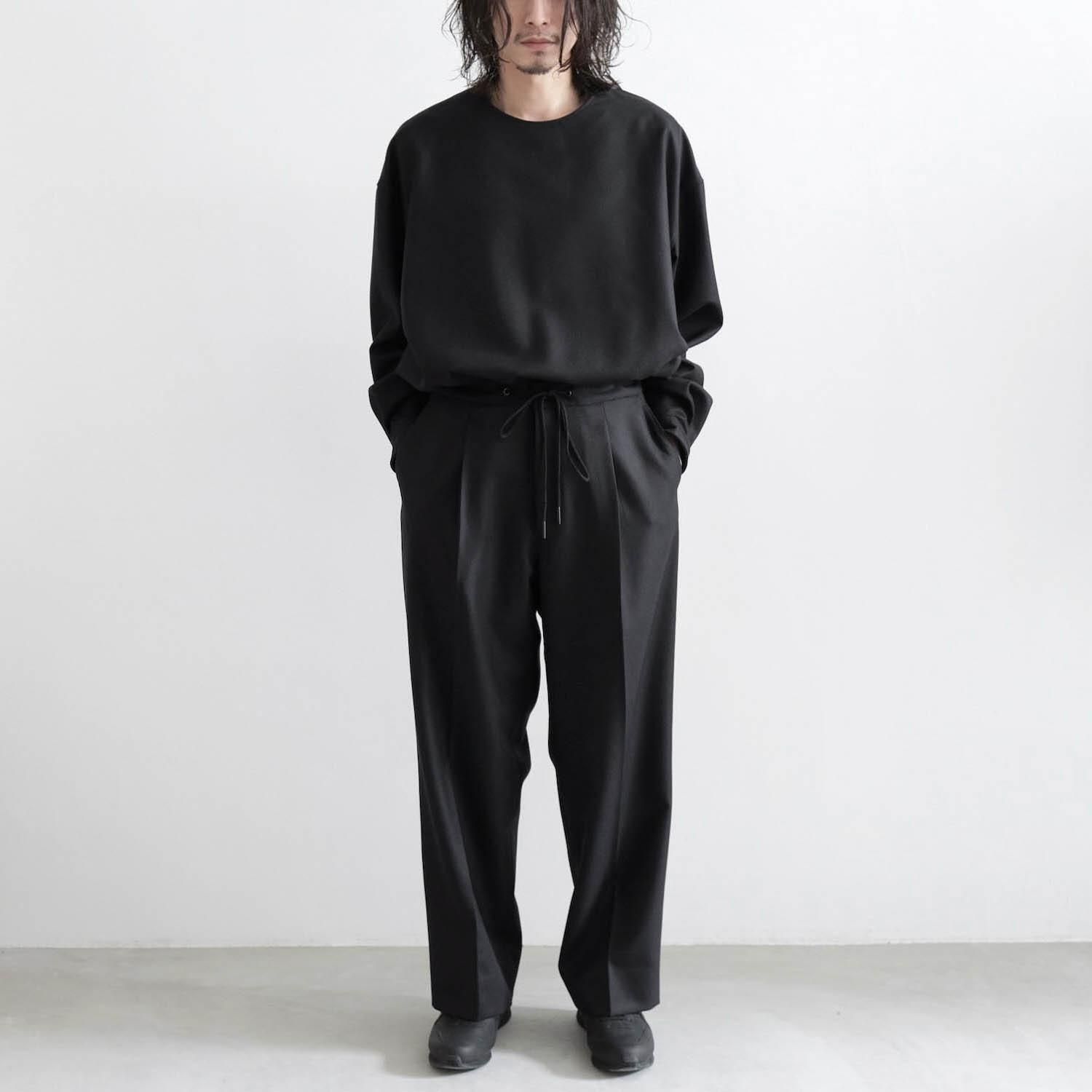 2/54 COLLEGE FLANNEL THE EASY SLACKS WIDE [BLACK] - WUNDER
