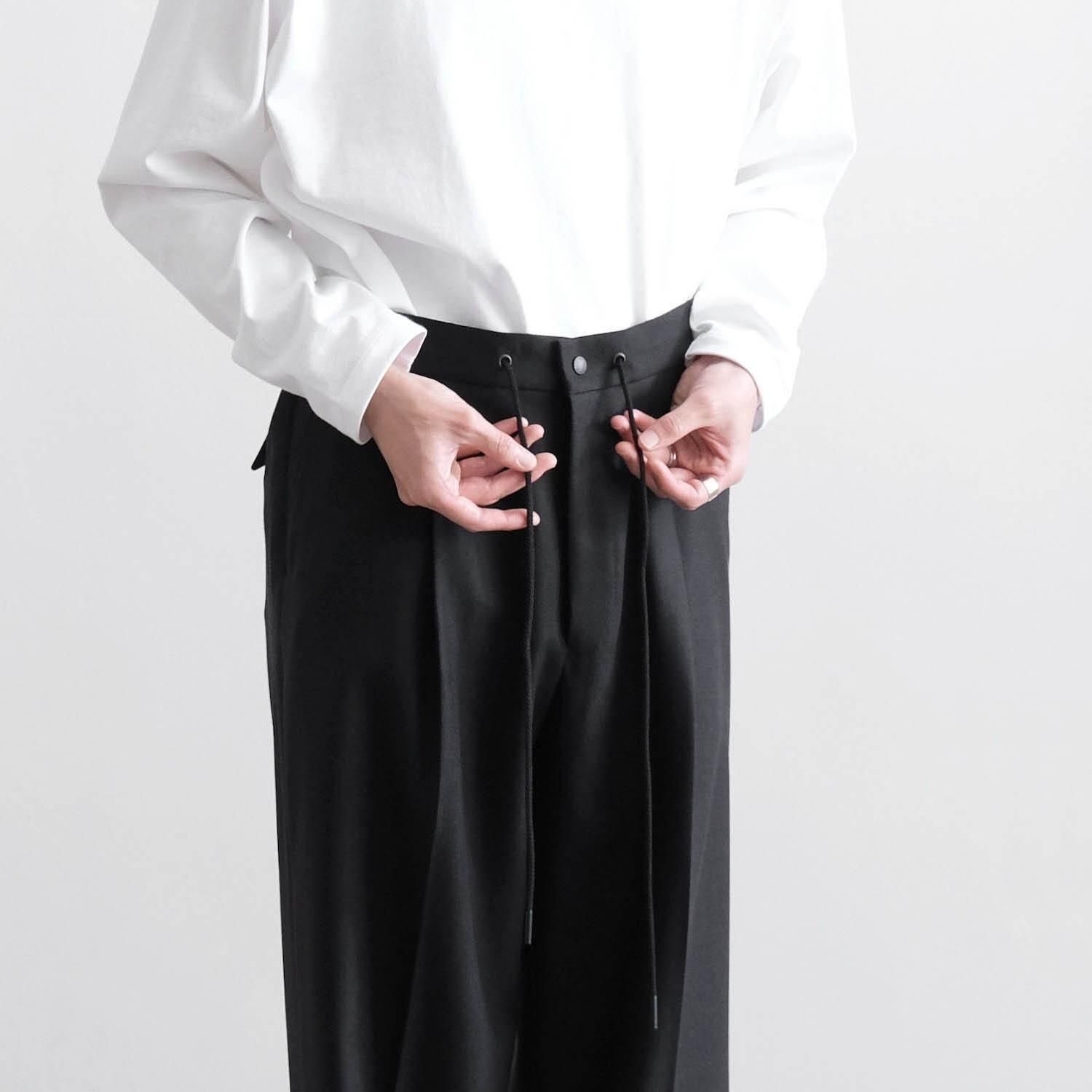2/54 COLLEGE FLANNEL THE EASY SLACKS WIDE [BLACK] - WUNDER 大阪