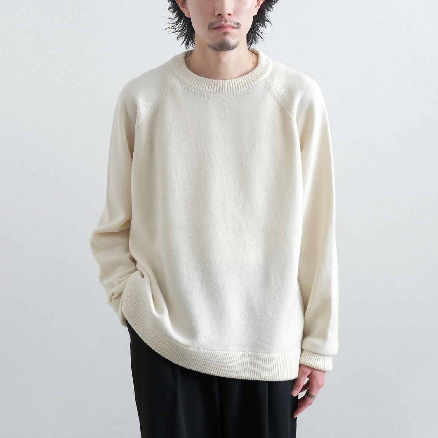 RAGLAN CREW NECK PULLOVER KNIT [ECRU]