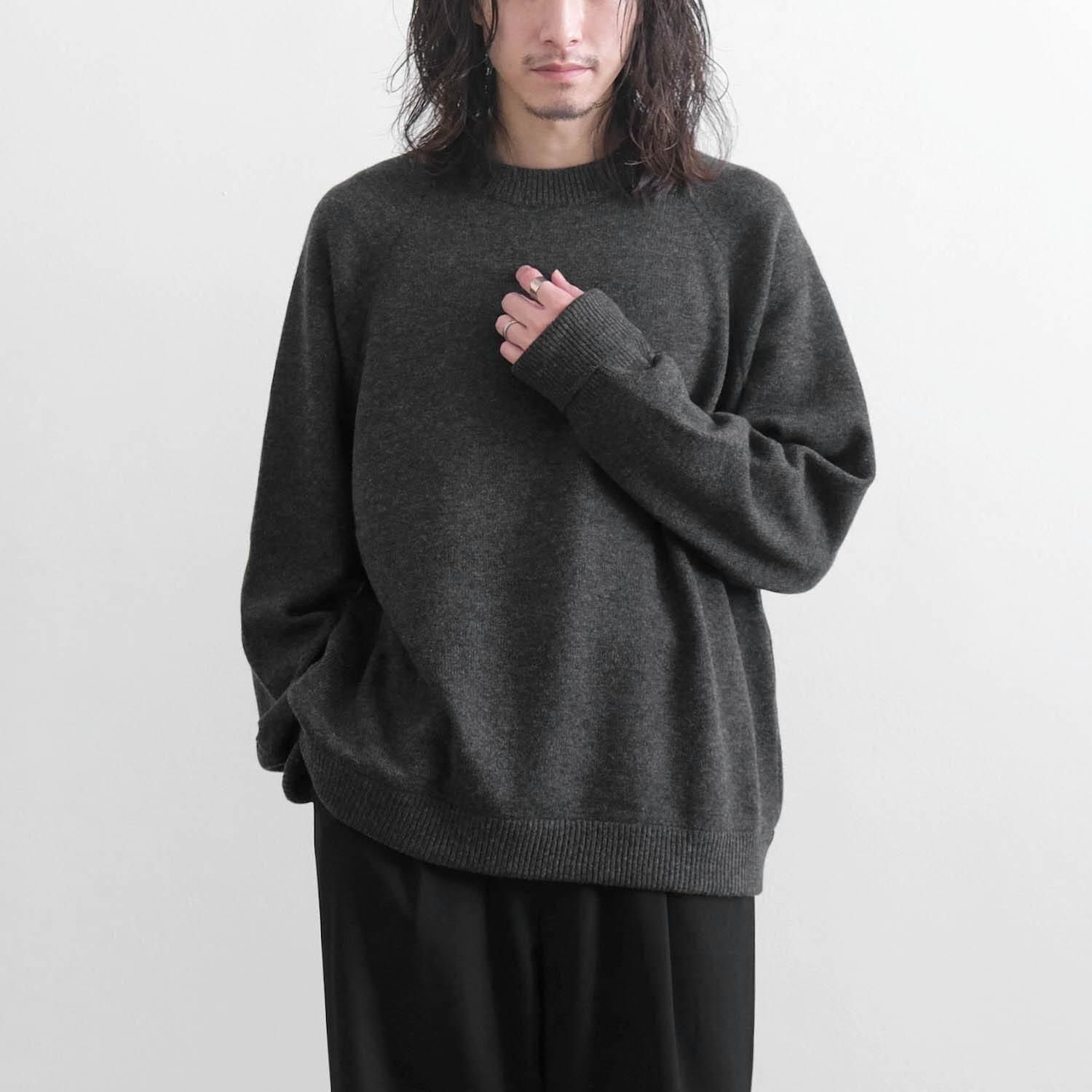 【極美品】Materialize Wear crew neck sweater RAGLAN CREW NECK PULLOVER KNIT [TOP GRAY] - WUNDER 大阪