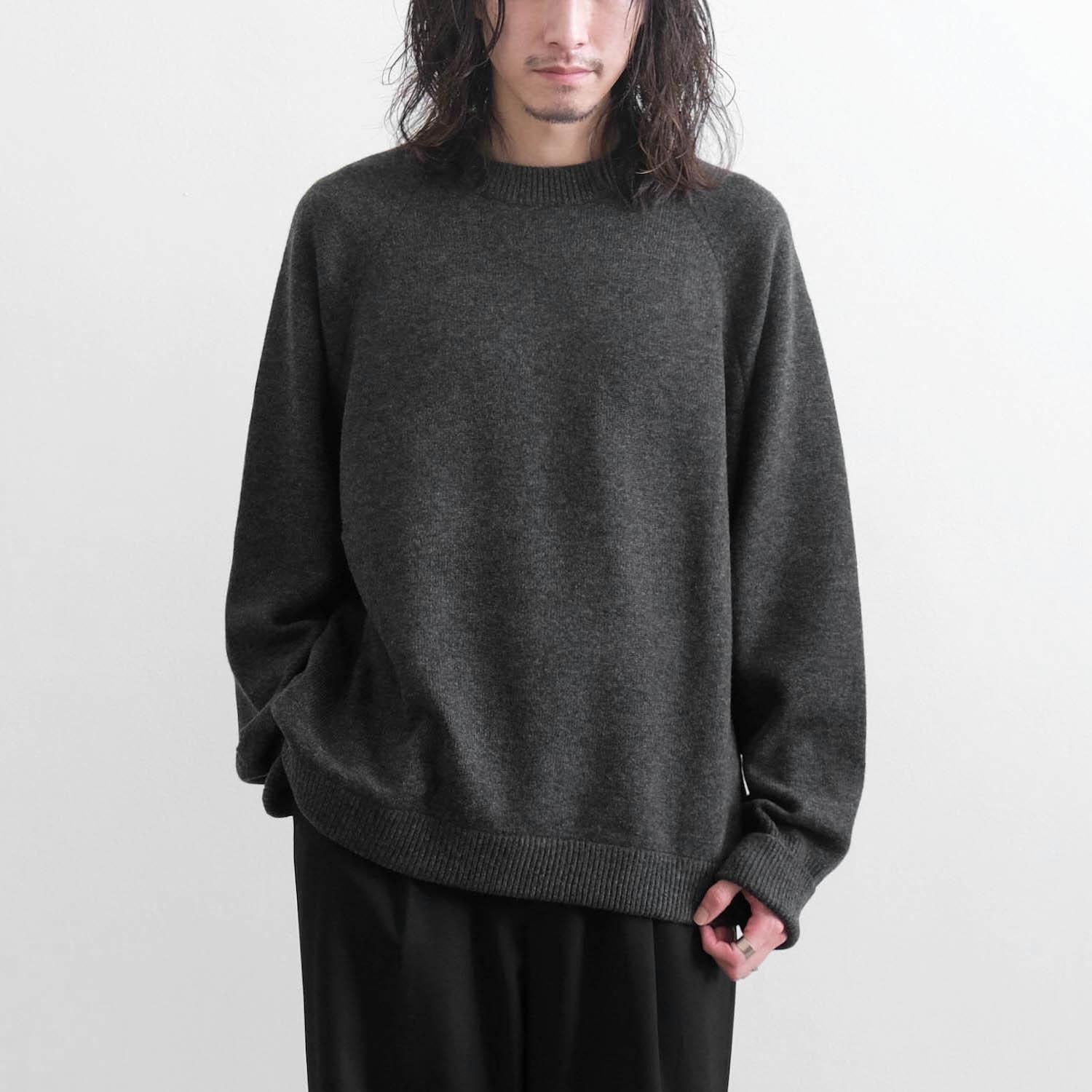 RAGLAN CREW NECK PULLOVER KNIT [TOP GRAY]