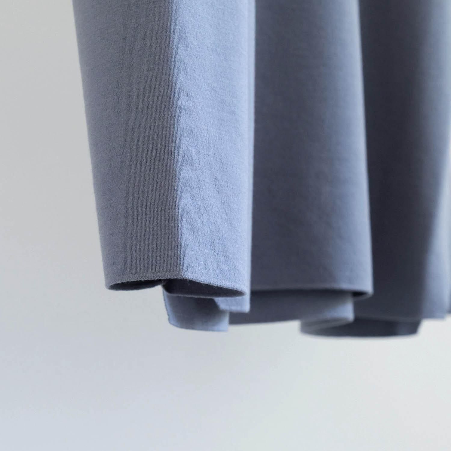 32G SMOOTH WOOL CREW NECK [SAX GRAY] - WUNDER 大阪 セレクト