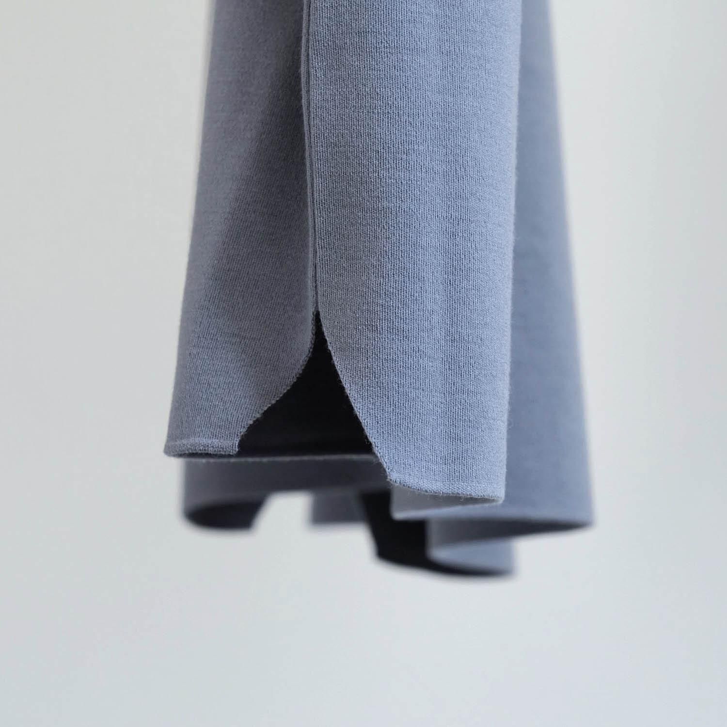 32G SMOOTH WOOL CREW NECK [SAX GRAY] - WUNDER 大阪 セレクト