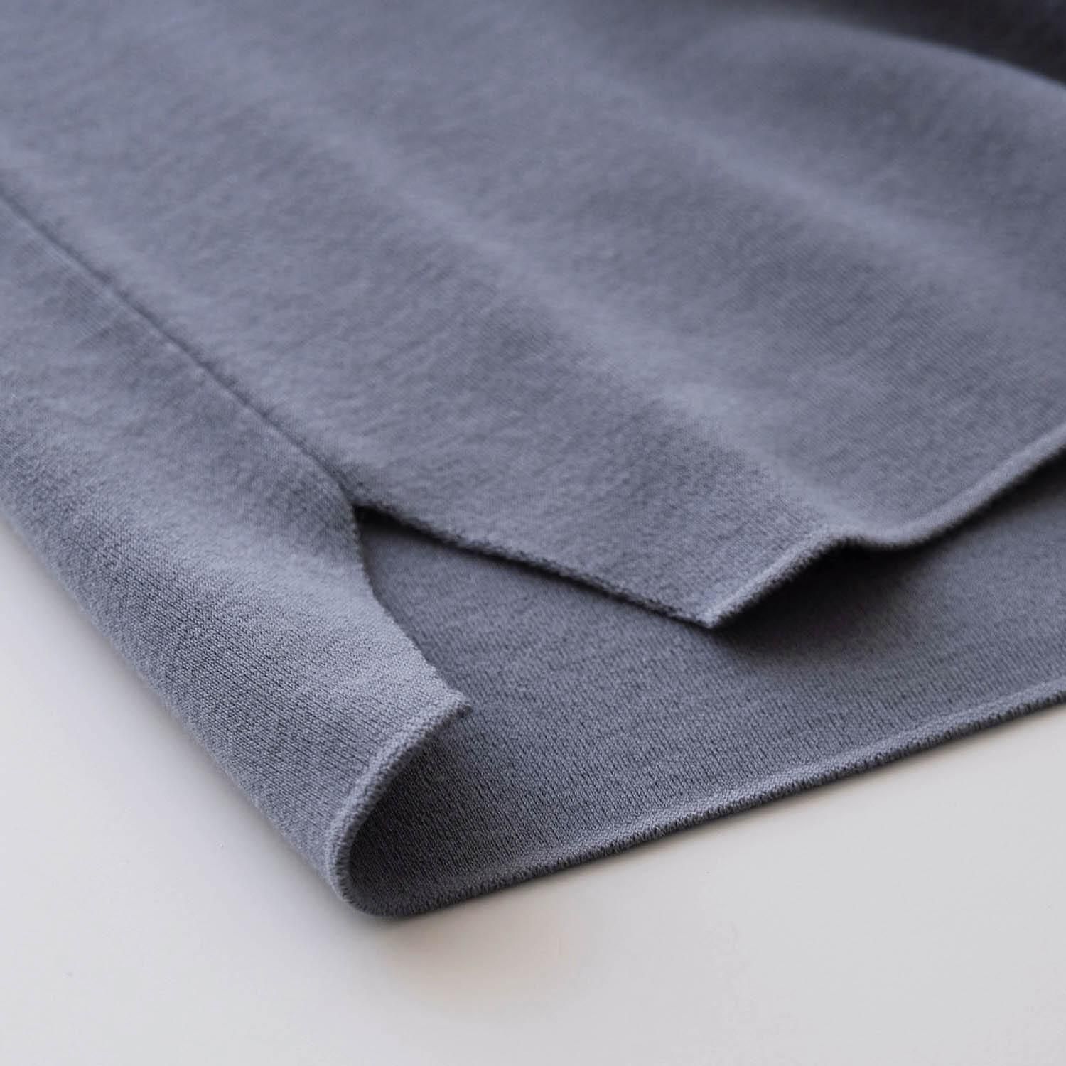 32G SMOOTH WOOL CREW NECK [SAX GRAY] - WUNDER 大阪 セレクト