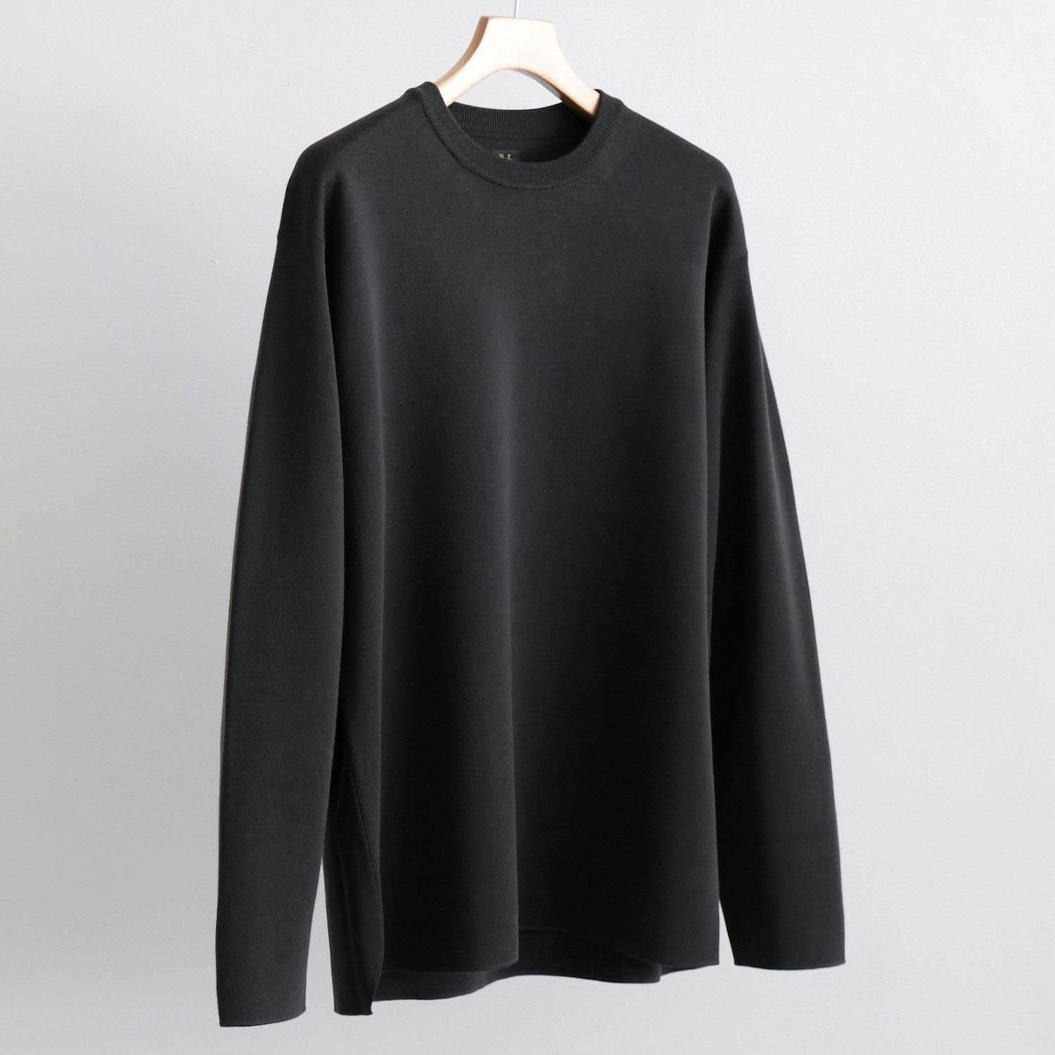 32G SMOOTH WOOL CREW NECK [CHARCOAL BLUE]