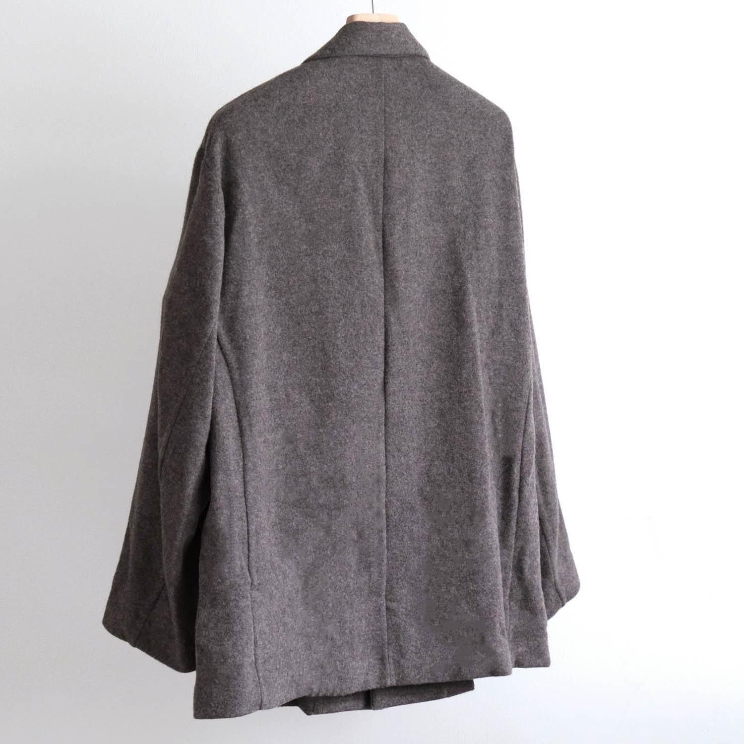 WOOL/CASHMERE FLEECE SINGLE BREASTED JACKET [GRAY BROWN] - WUNDER