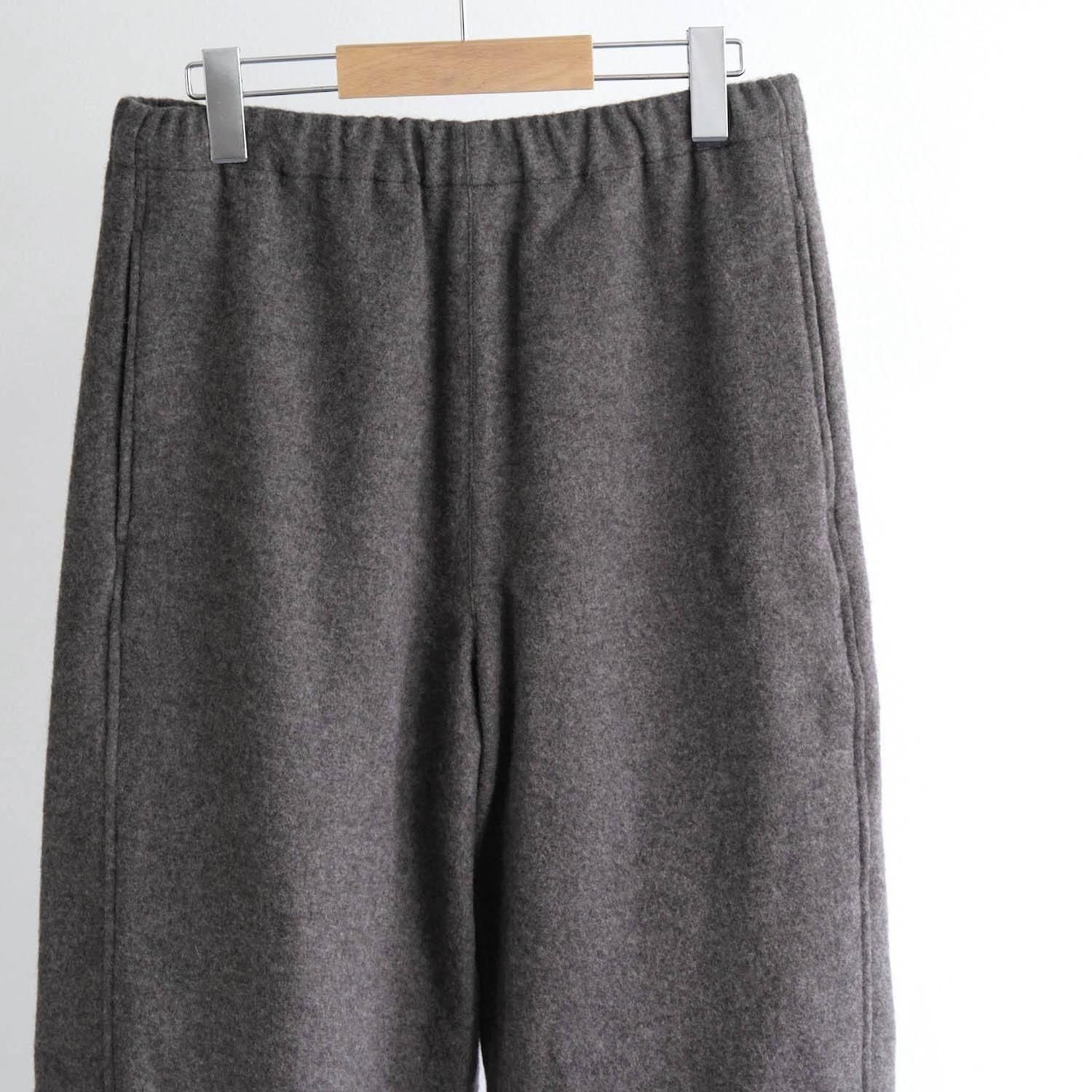 WOOL/CASHMERE FLEECE EASY TWIST TROUSERS [GRAY BROWN