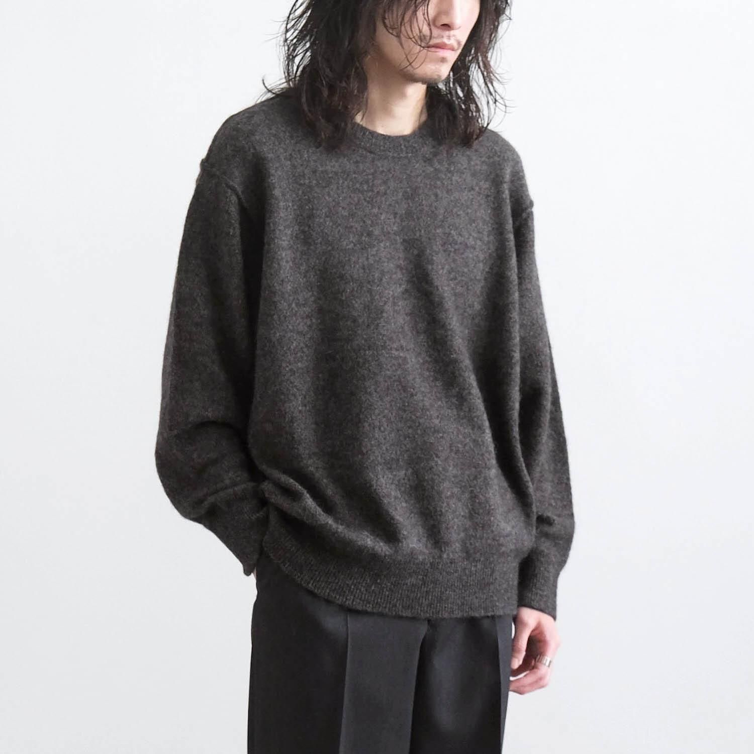 tarosan専用バーンストーマーズ ボーズグラッドラグス アルパカニット L WOOL/ALPACA KNIT CREW NECK LS [CHARCOAL] - WUNDER 大阪
