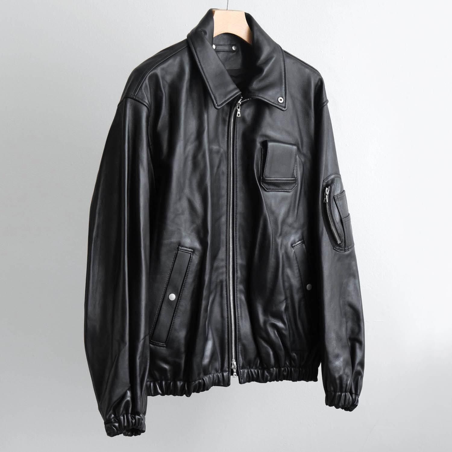 SHEEP LEATHER FLIGHT JACKET [BLACK] - WUNDER 大阪 セレクトショップ