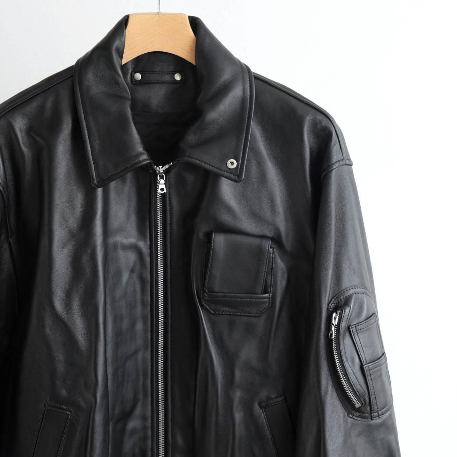 SHEEP LEATHER FLIGHT JACKET [BLACK] - WUNDER 大阪 セレクト