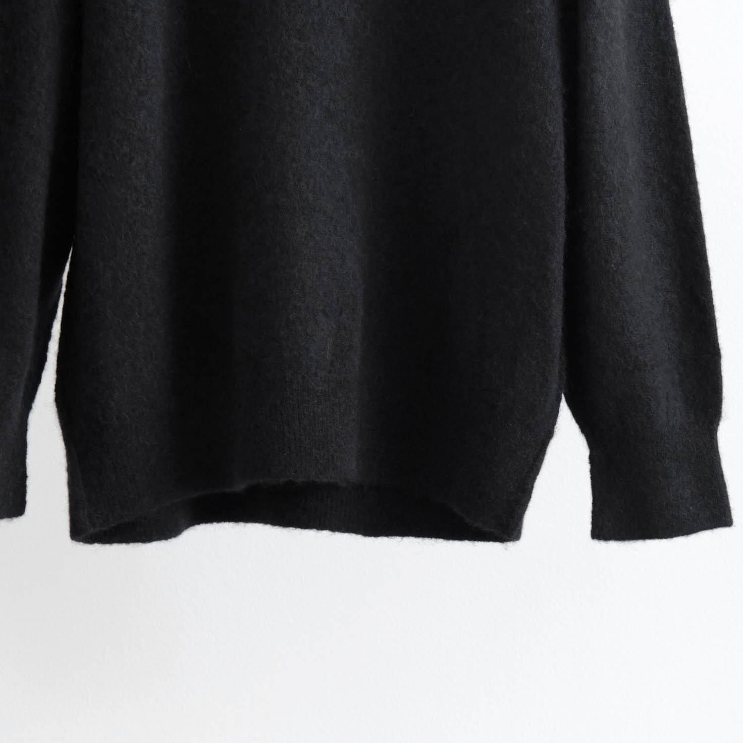 WOOL/ALPACA KNIT CREW NECK LS [BLACK] - WUNDER 大阪 セレクト