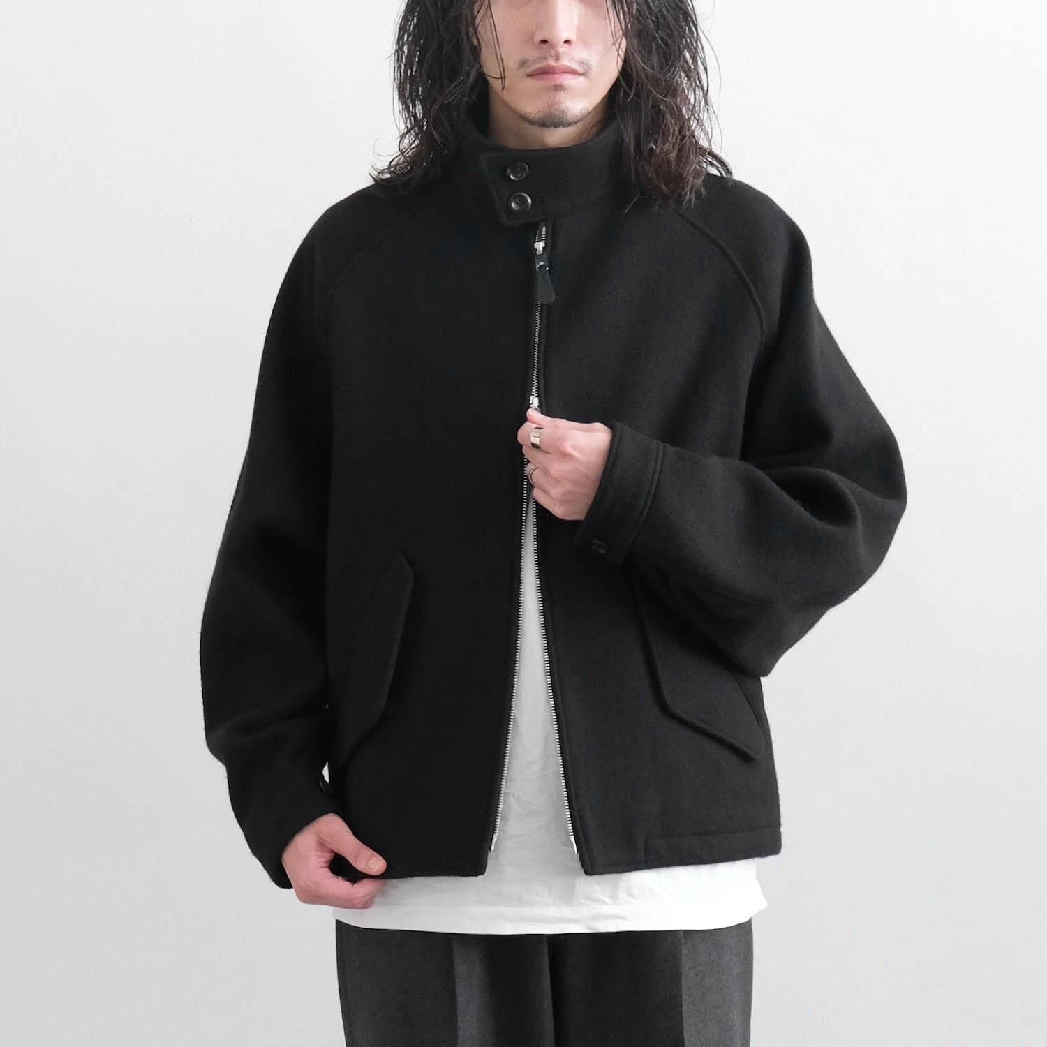 DOUBLE SHETLAND MELTON THE HARRINGTON JACKET [BLACK] - WUNDER 大阪