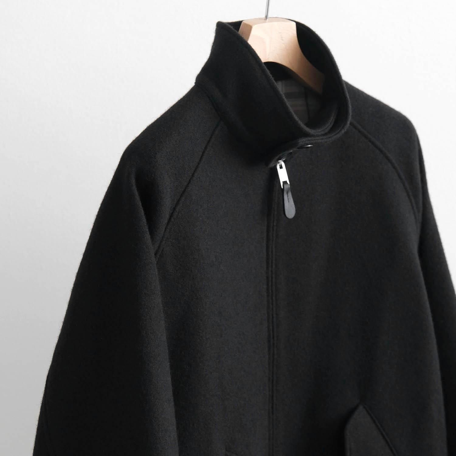 DOUBLE SHETLAND MELTON THE HARRINGTON JACKET [BLACK] - WUNDER 大阪