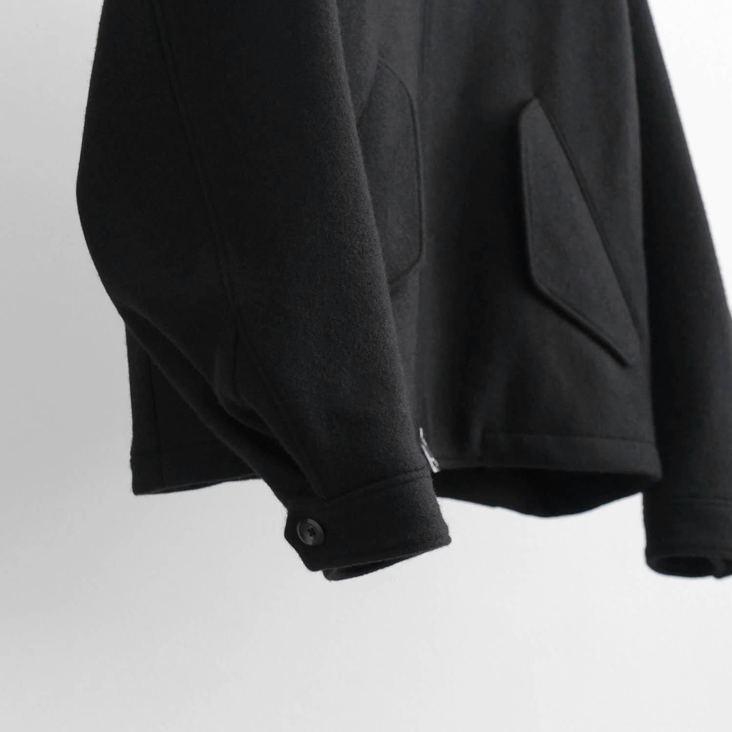 DOUBLE SHETLAND MELTON THE HARRINGTON JACKET [BLACK] - WUNDER 大阪