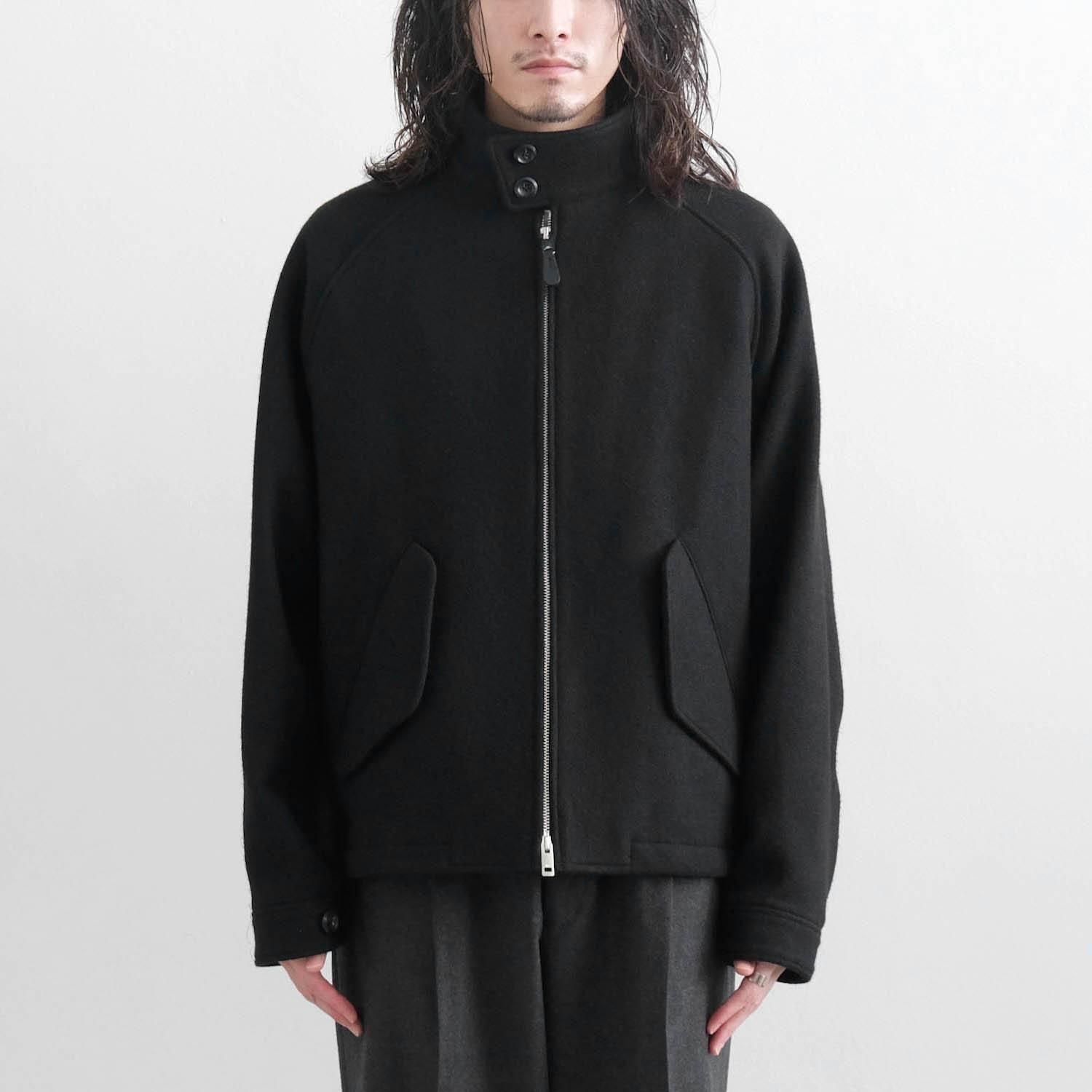 DOUBLE SHETLAND MELTON THE HARRINGTON JACKET [BLACK] - WUNDER 大阪