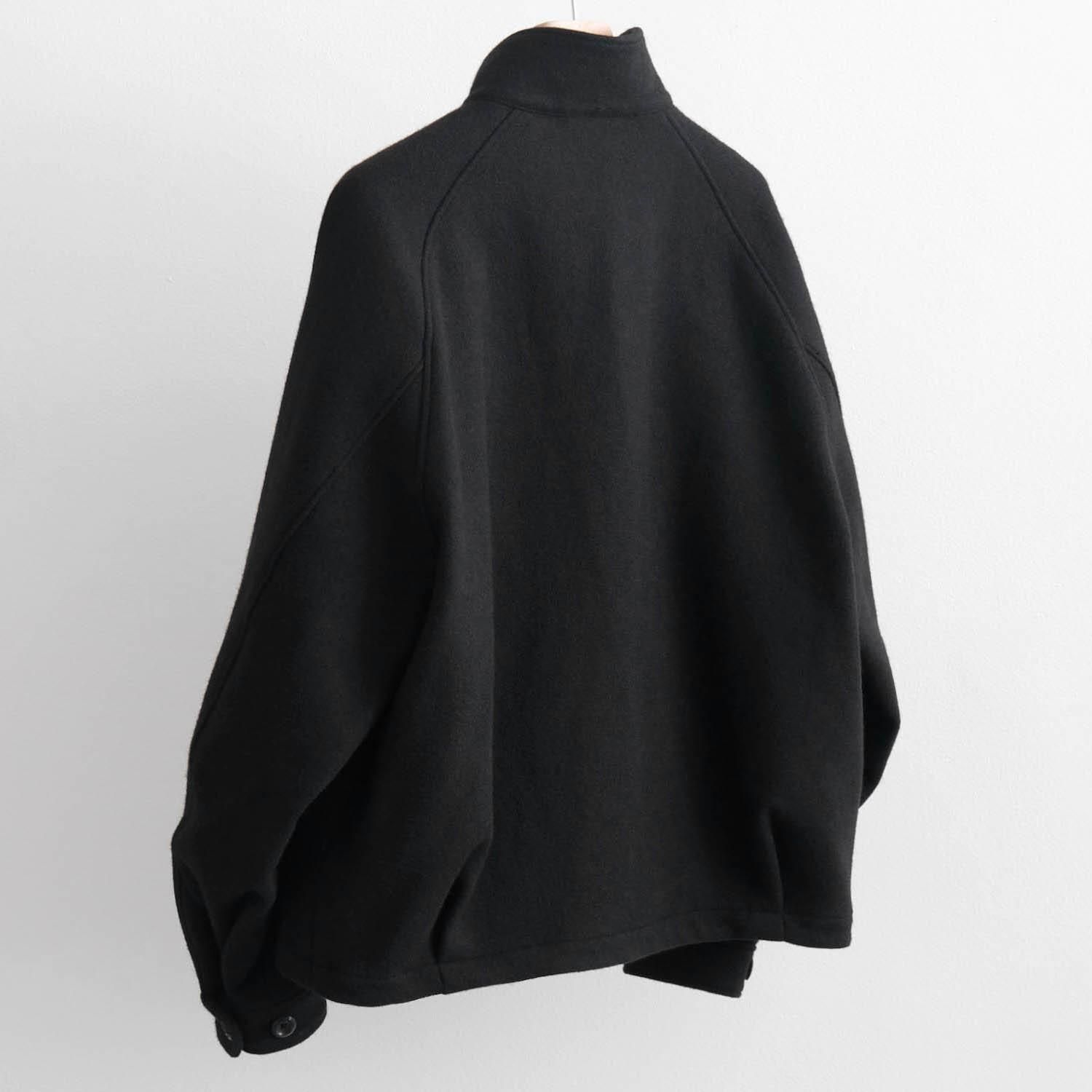 DOUBLE SHETLAND MELTON THE HARRINGTON JACKET [BLACK] - WUNDER 大阪