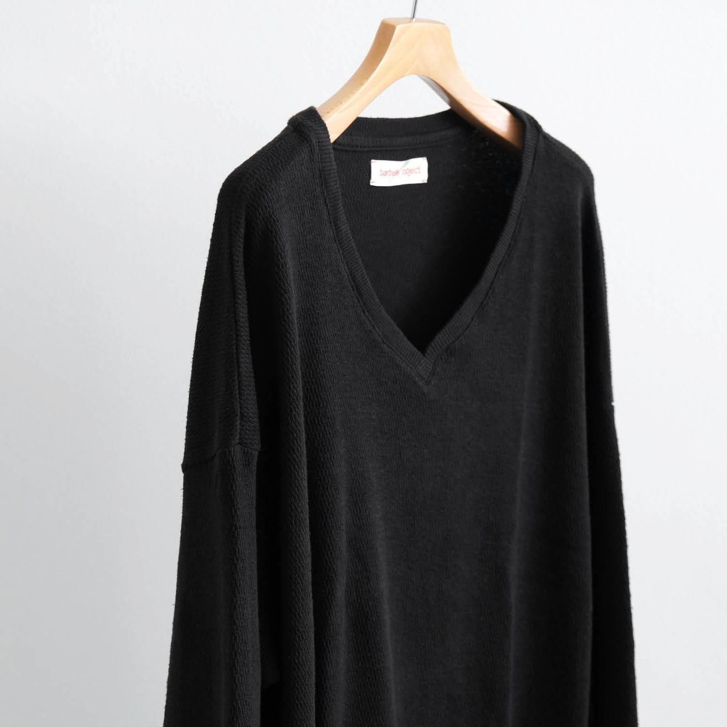 トップス 25aw barbell object nep v top BLACK 1 barbell object nep v top - DIMPLE