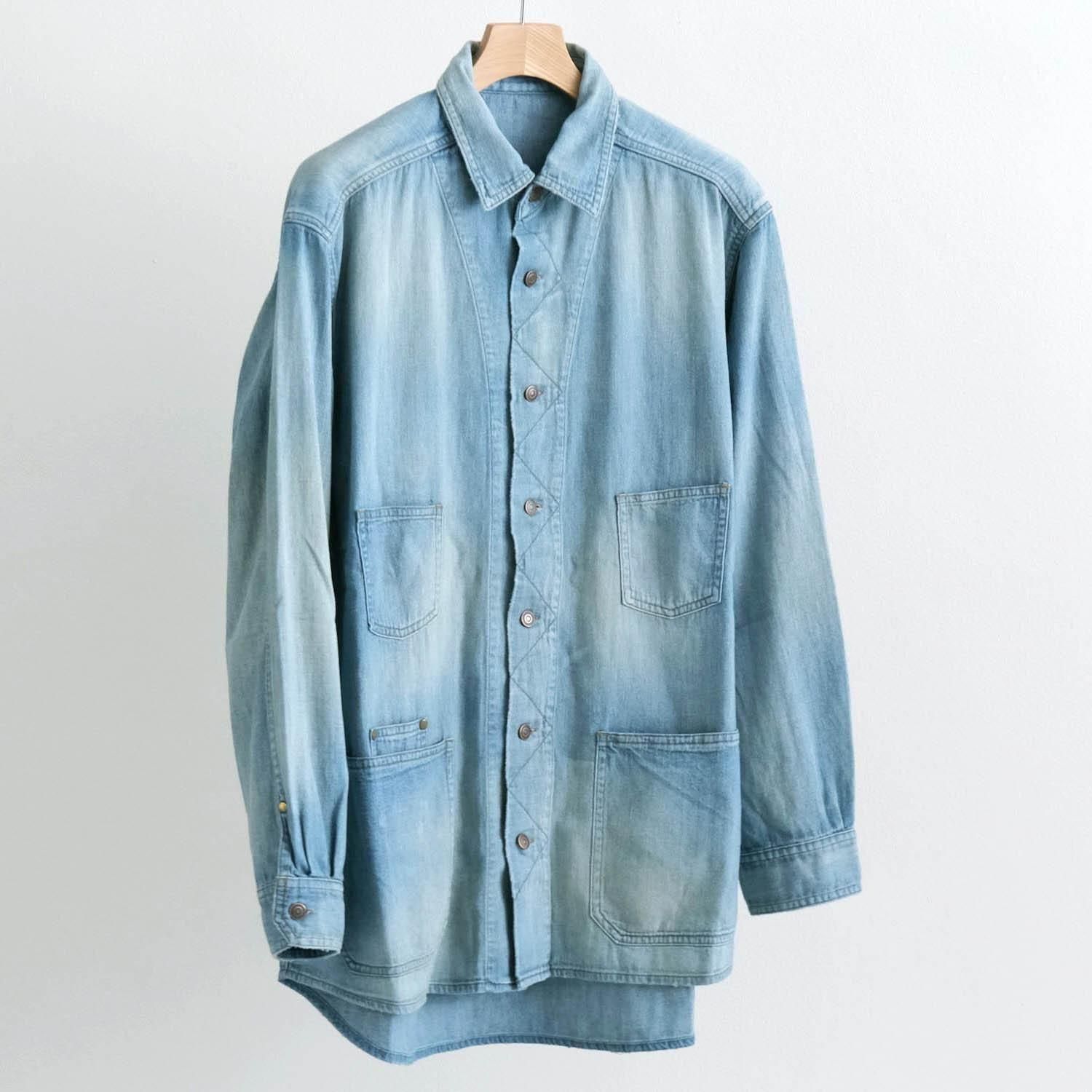 DENIM SHIRTS COVERALL [FADE INDIGO]