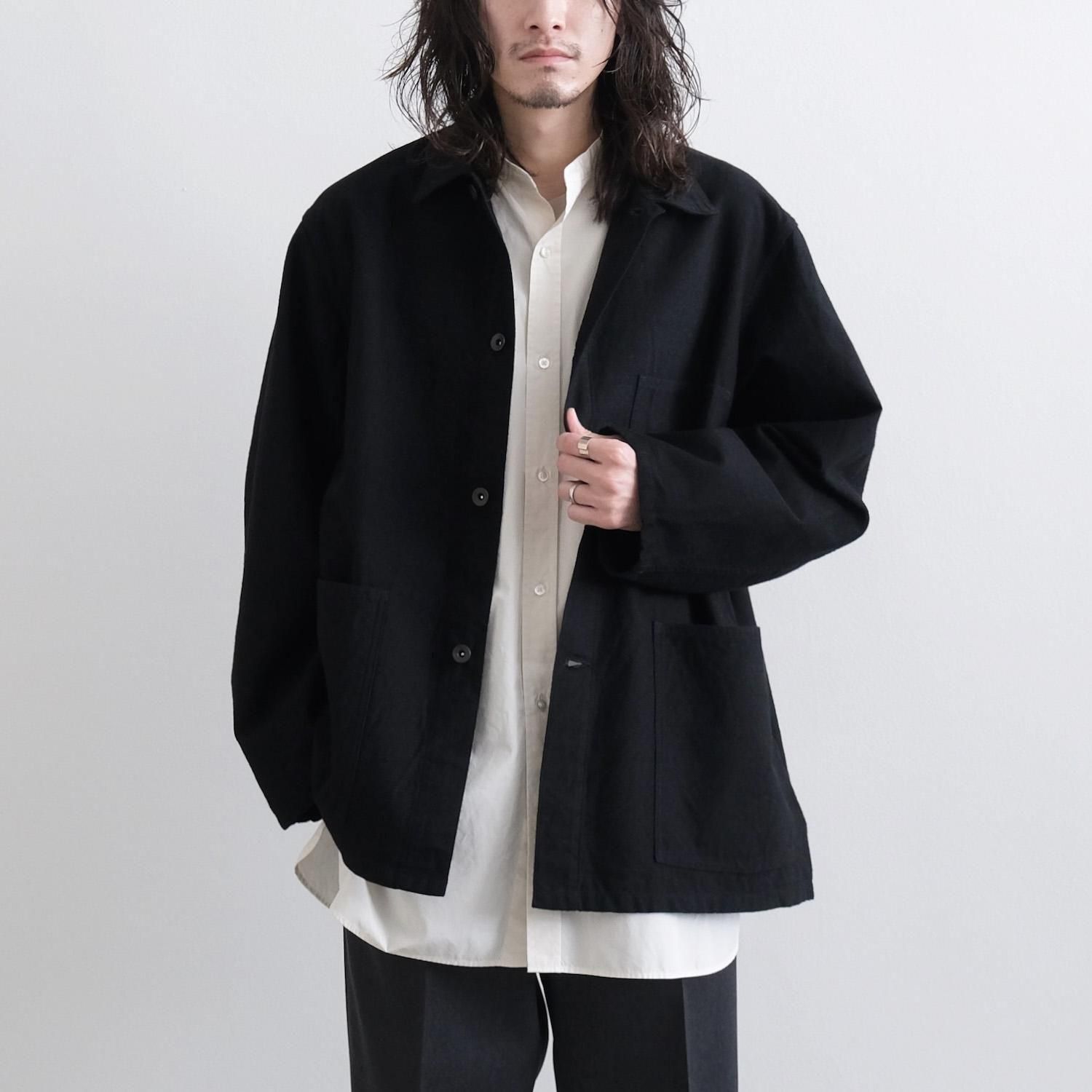 WOOL COTTON MOLESKIN JACKET [BLACK]