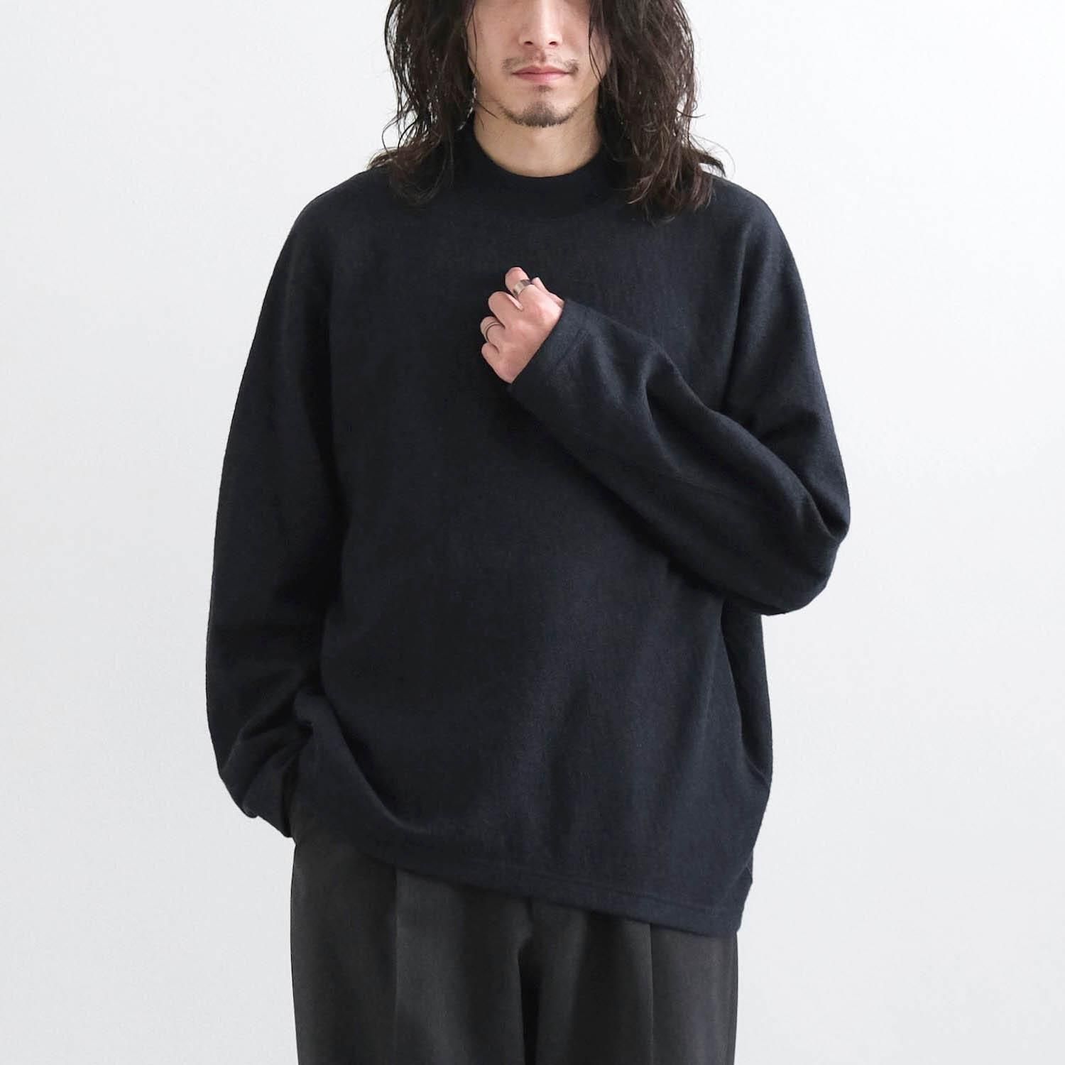 SUPER 120S LIGHT INLAY MELTON DRAPING C/N PULLOVER [D.NAVYCHARCOAL TOP]