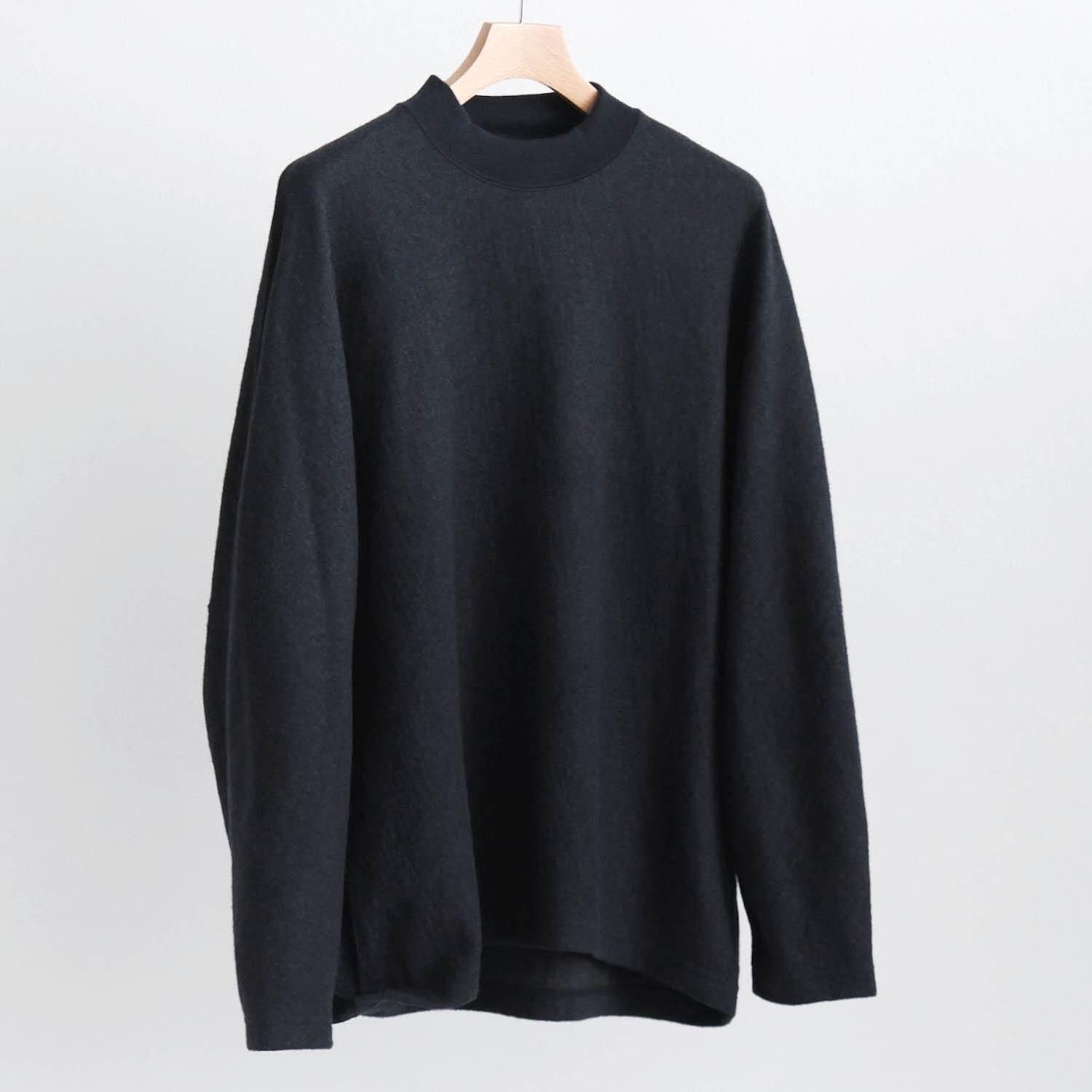 SUPER 120S LIGHT INLAY MELTON DRAPING C/N PULLOVER [D.NAVYCHARCOAL TOP]