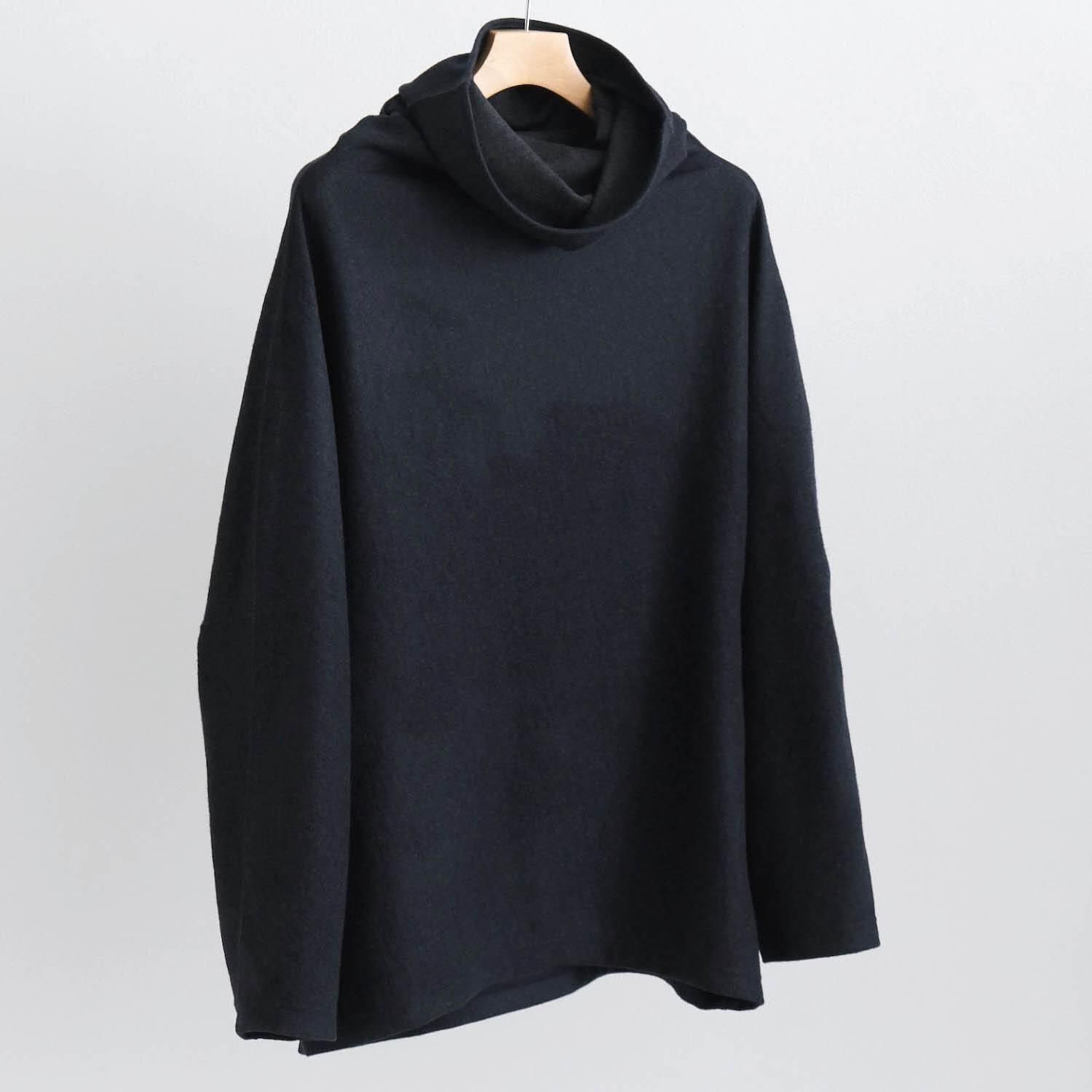 SUPER 120S LIGHT INLAY MELTON DRAPING BIG H/N PULLOVER [D.NAVYCHARCOAL TOP]