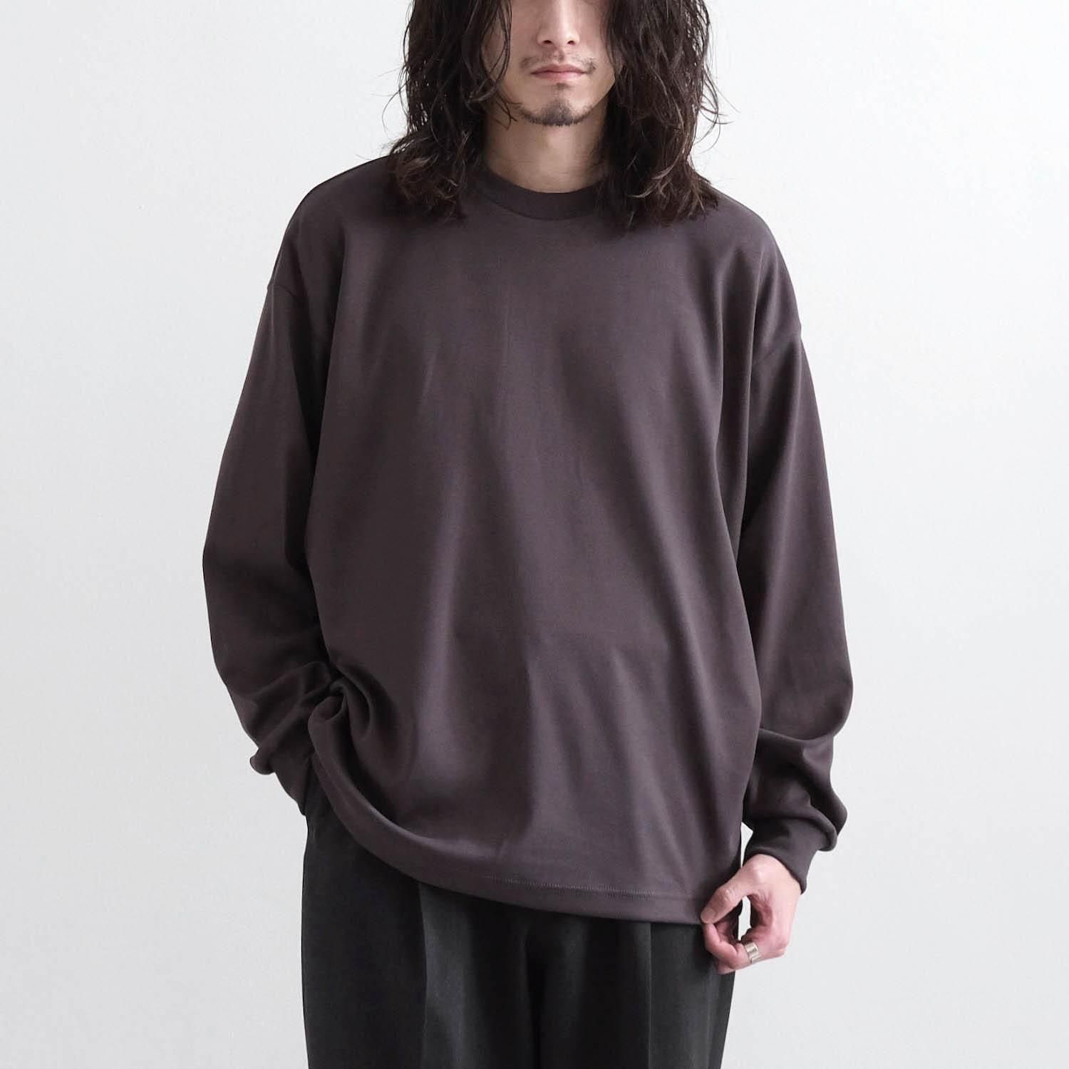 CASHMERE TOUCH HIGH-COUNT SMOOTH TAPERED OVERSIZED LONG SLEEVE [DARK PLUM]