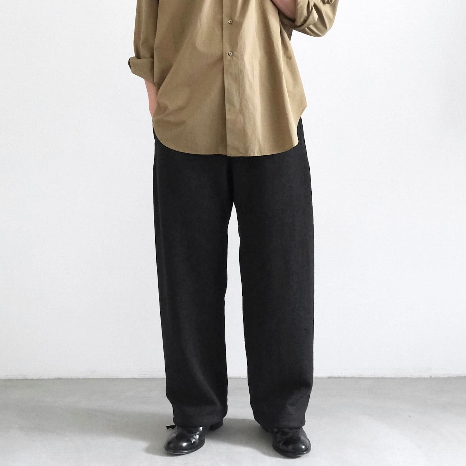 パンツ Wool mix semi baggy slacks Bennett Double Pleated Super 120s Wool Serge Trouser in