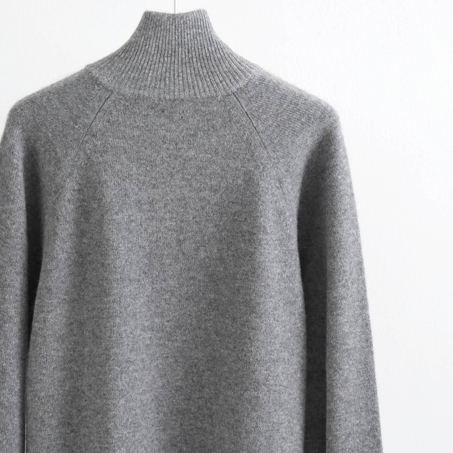 BABY ALPACA KURUMI TENJIKU HALF ZIP [GRAY] - WUNDER 大阪