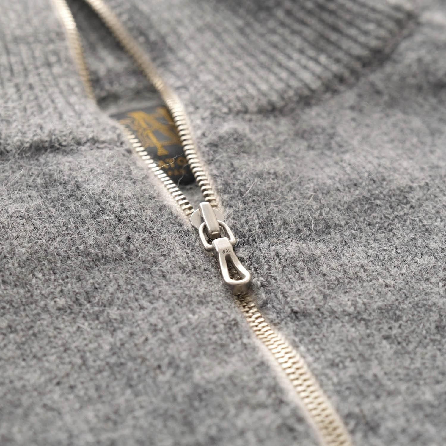 BABY ALPACA KURUMI TENJIKU HALF ZIP [GRAY] - WUNDER 大阪 セレクト