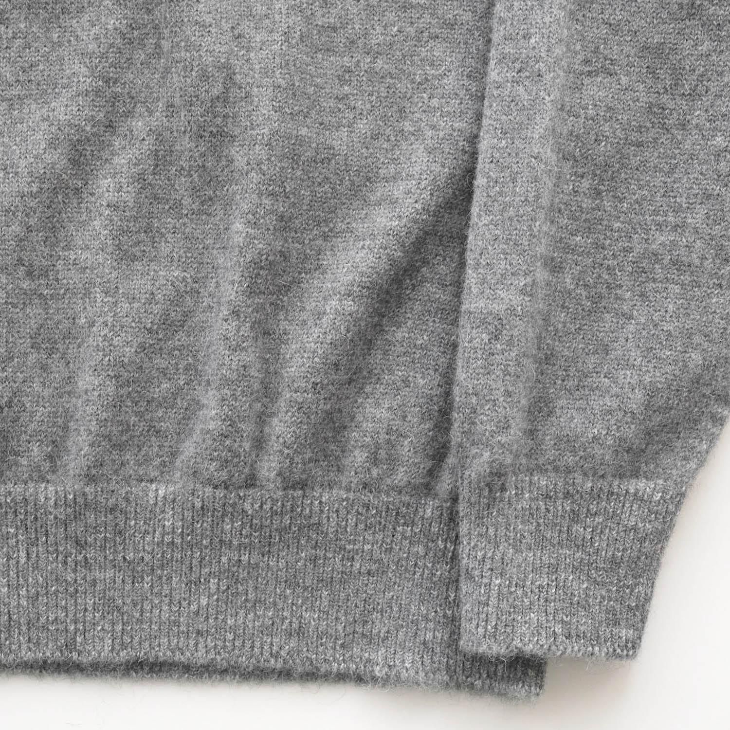 BABY ALPACA KURUMI TENJIKU HALF ZIP [GRAY] - WUNDER 大阪