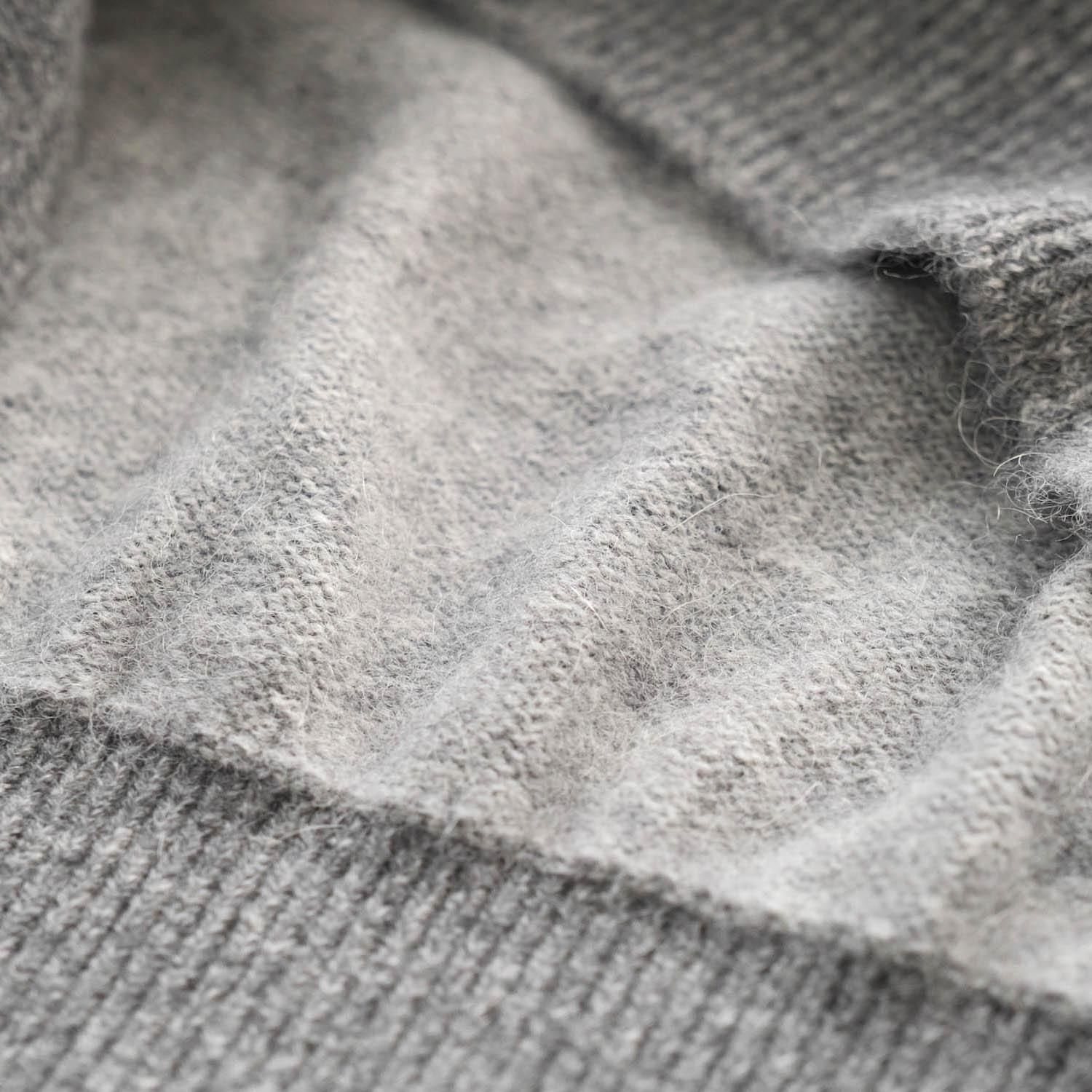 BABY ALPACA KURUMI TENJIKU HALF ZIP [GRAY] - WUNDER 大阪