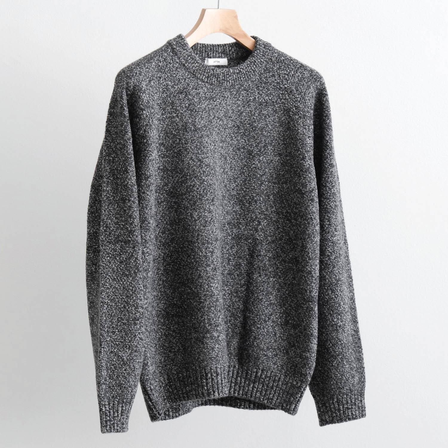 LAMBS WOOL CREWNECK SWEATER [CHARCOAL MOKU]