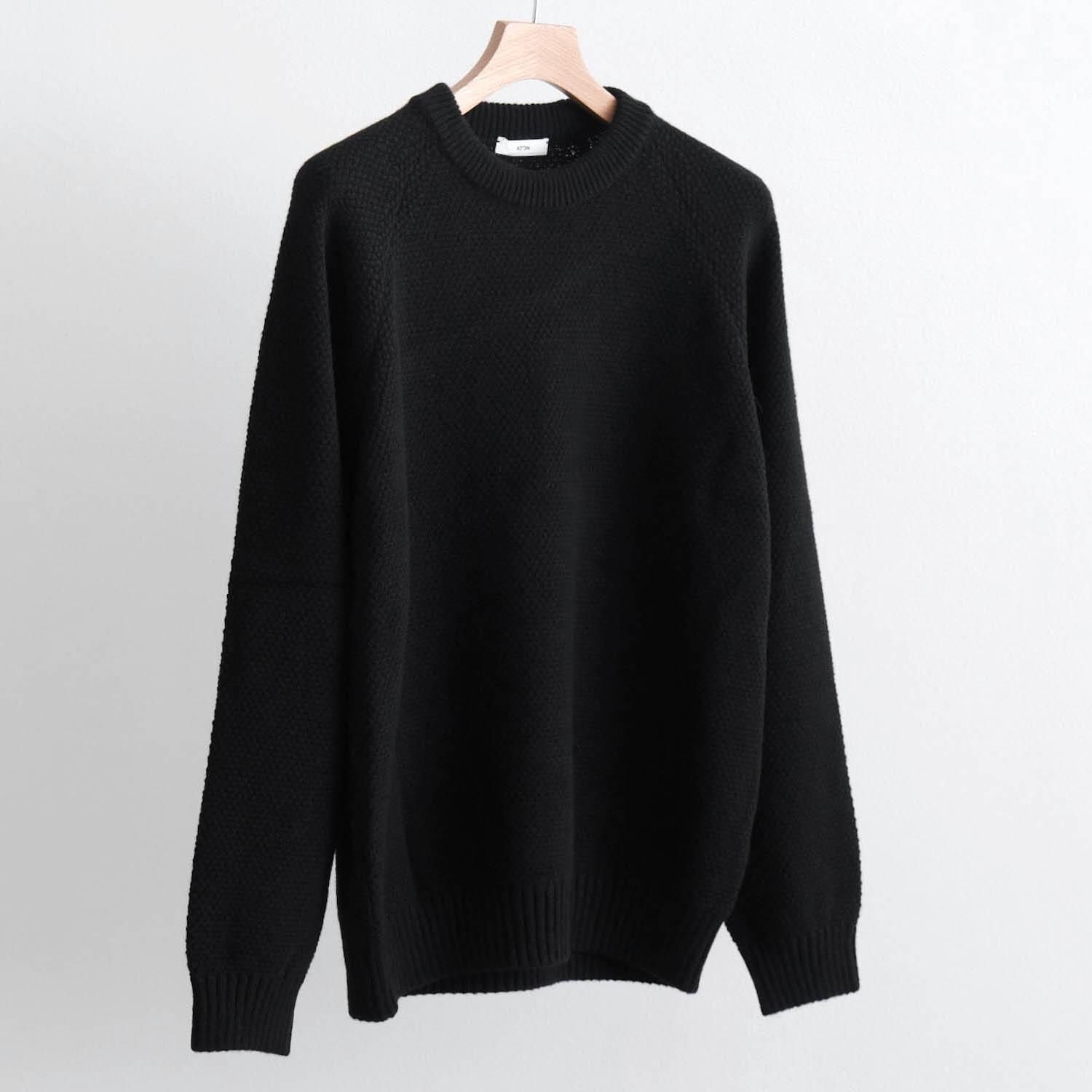 LAMBS WOOL CREWNECK SWEATER [BLACK]