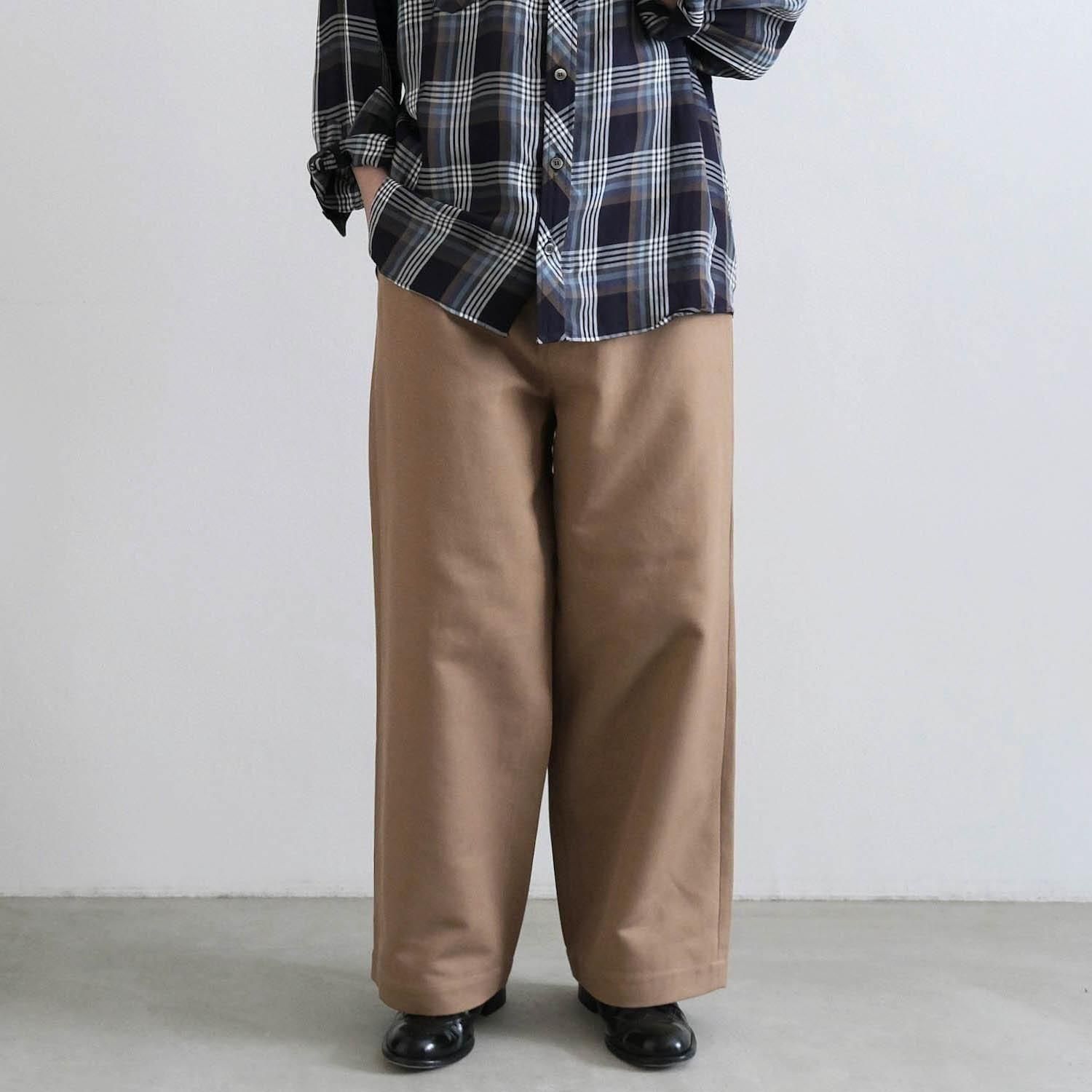 COTTON TWILL WORK PANTS  [BEIGE]