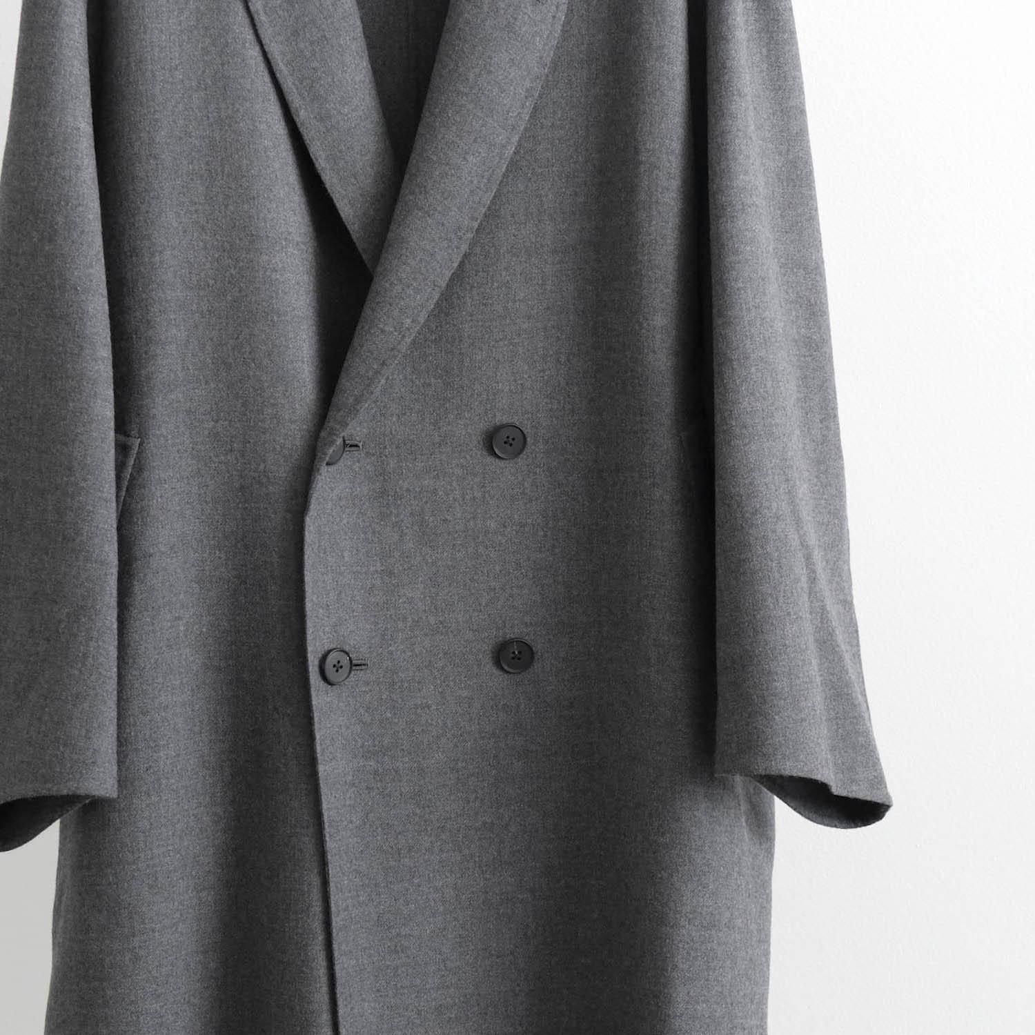 SUPER120S RIVER FLANNEL DRAPING GOWN OVERCOAT [CHARCOAL TOP