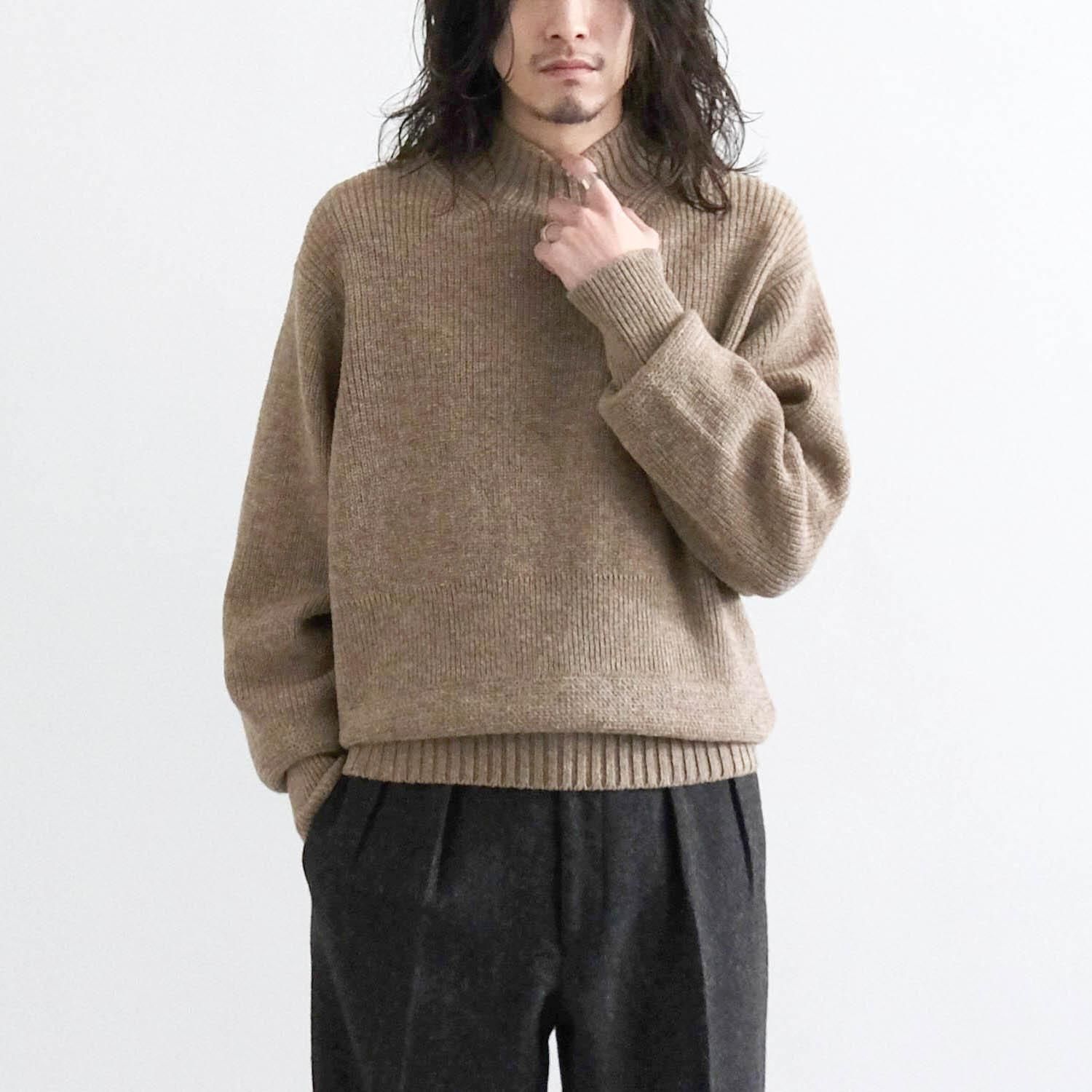 FINELAMB SHET ARMY SWEATER [SAND BEIGE] - WUNDER 大阪 セレクト