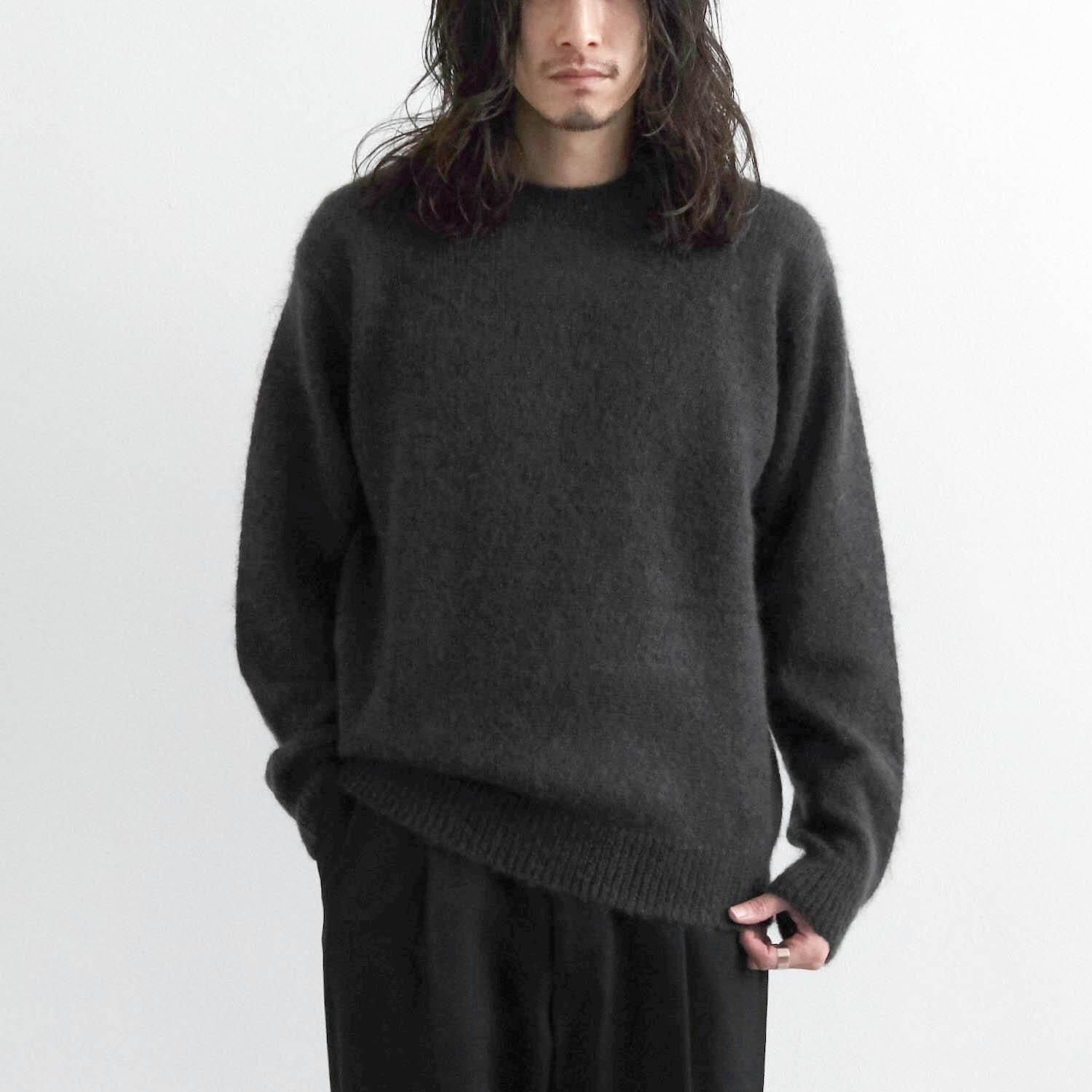 PURE MOHAIR CREW NECK [CHARCOAL BLUE]