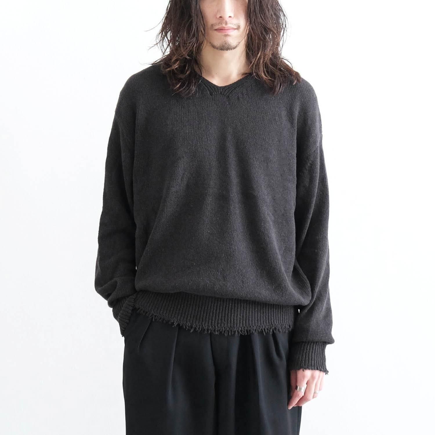 [] CA/G/S LOOSE V SWEATER [CHARCOAL]