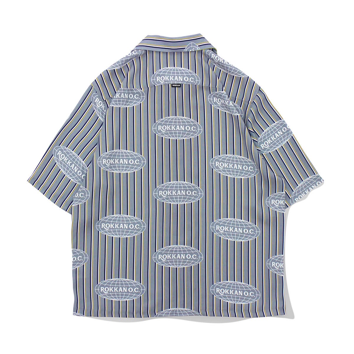 ROKKAN O.C. EXTRA_OPEN COLLAR SHIRT.(Stripe)